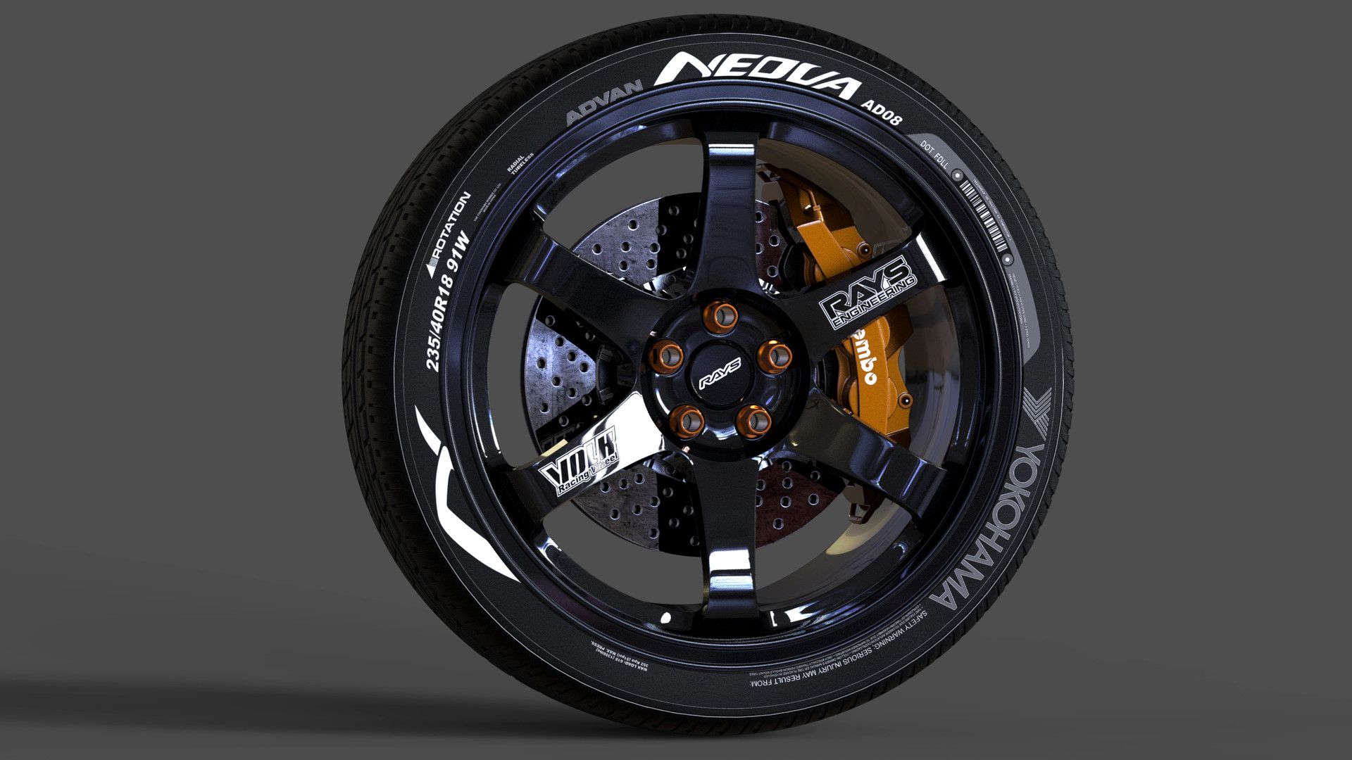 1920x1080 Volk TE37 / Brembo brakes