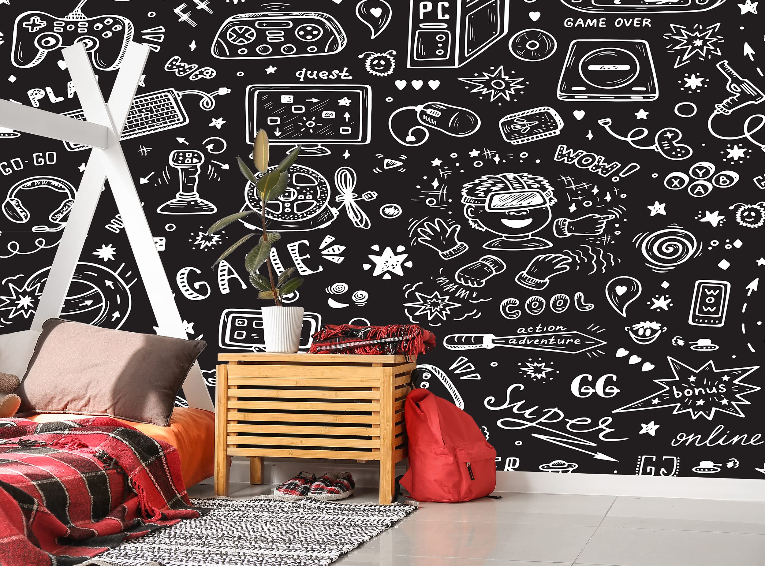 2500x1850 Video Games Wallpaper's Room Kids Teenagers Bedroom Art Photo Wall Mural (144x100in) Wall Decoration Paper Poster Large Size AB490