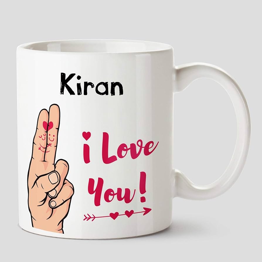 894x894 Buy Huppme I Love You Kiran Name Ceramic White Coffee Mug ml Online at Low Prices in India