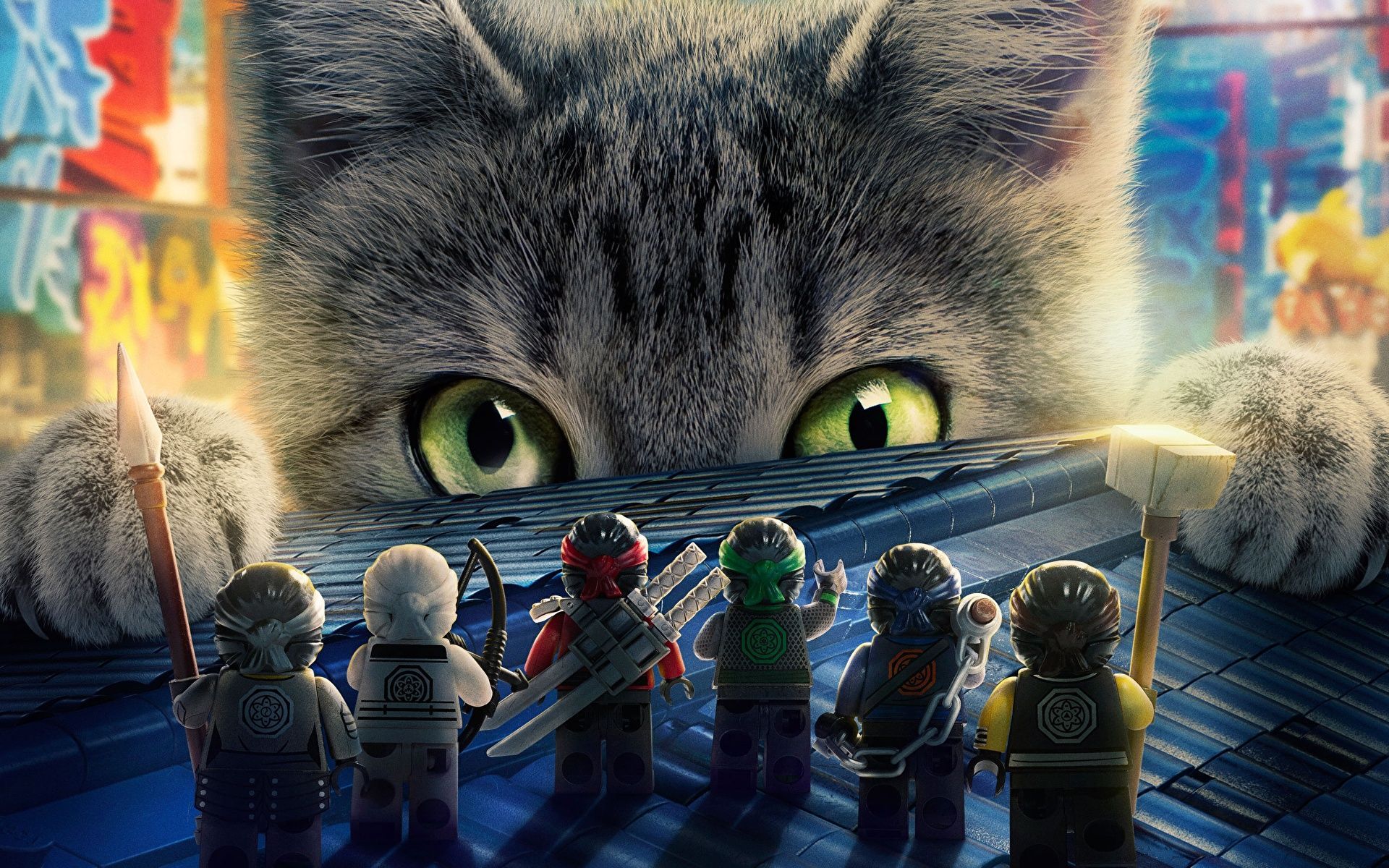 1920x1200 Desktop Wallpaper cat Ninja The Lego Ninjago Cartoons 1920x1200