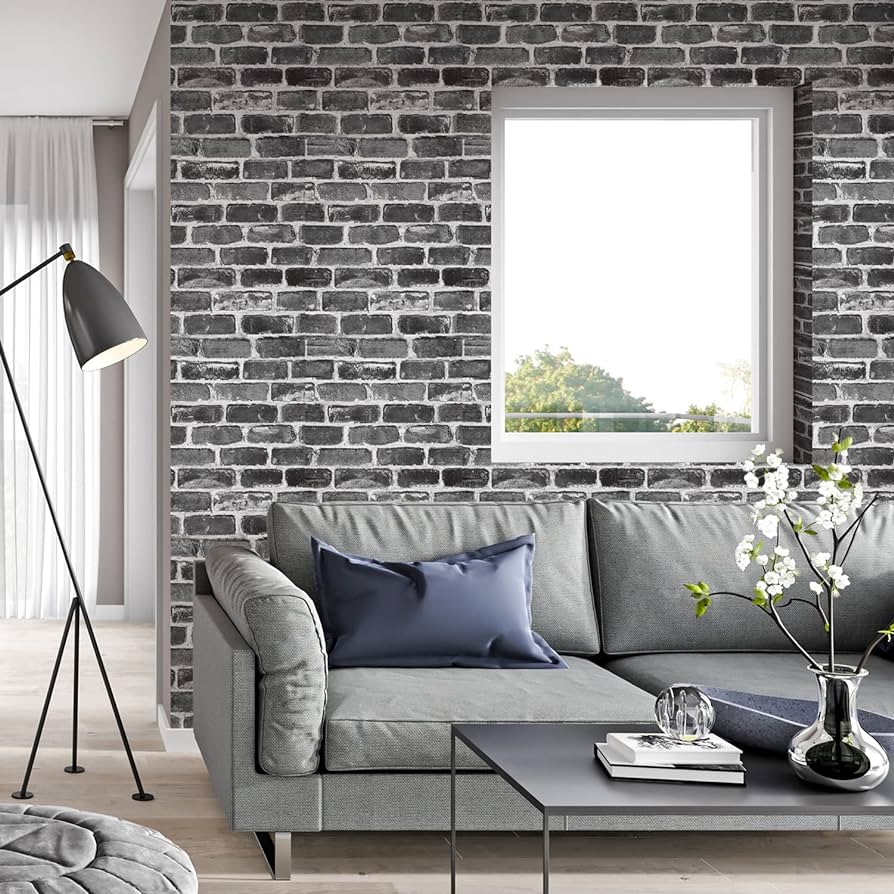 894x894 Akywall Rustic Gray Brick Wallpaper Peel and Stick Removable 236in Textured Vintage Stone Self Adhesive Contact Paper Faux Realistic Brick Design Wall Covering Vinyl Waterproof Home Decor