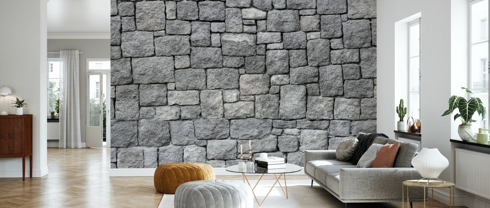 2000x850 Old Gray Stone Wall