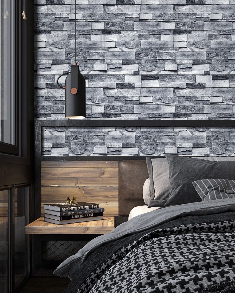 1000x1250 Brick Wallpaper Grey Brick Contact Paper for Modern Gray Industrial St