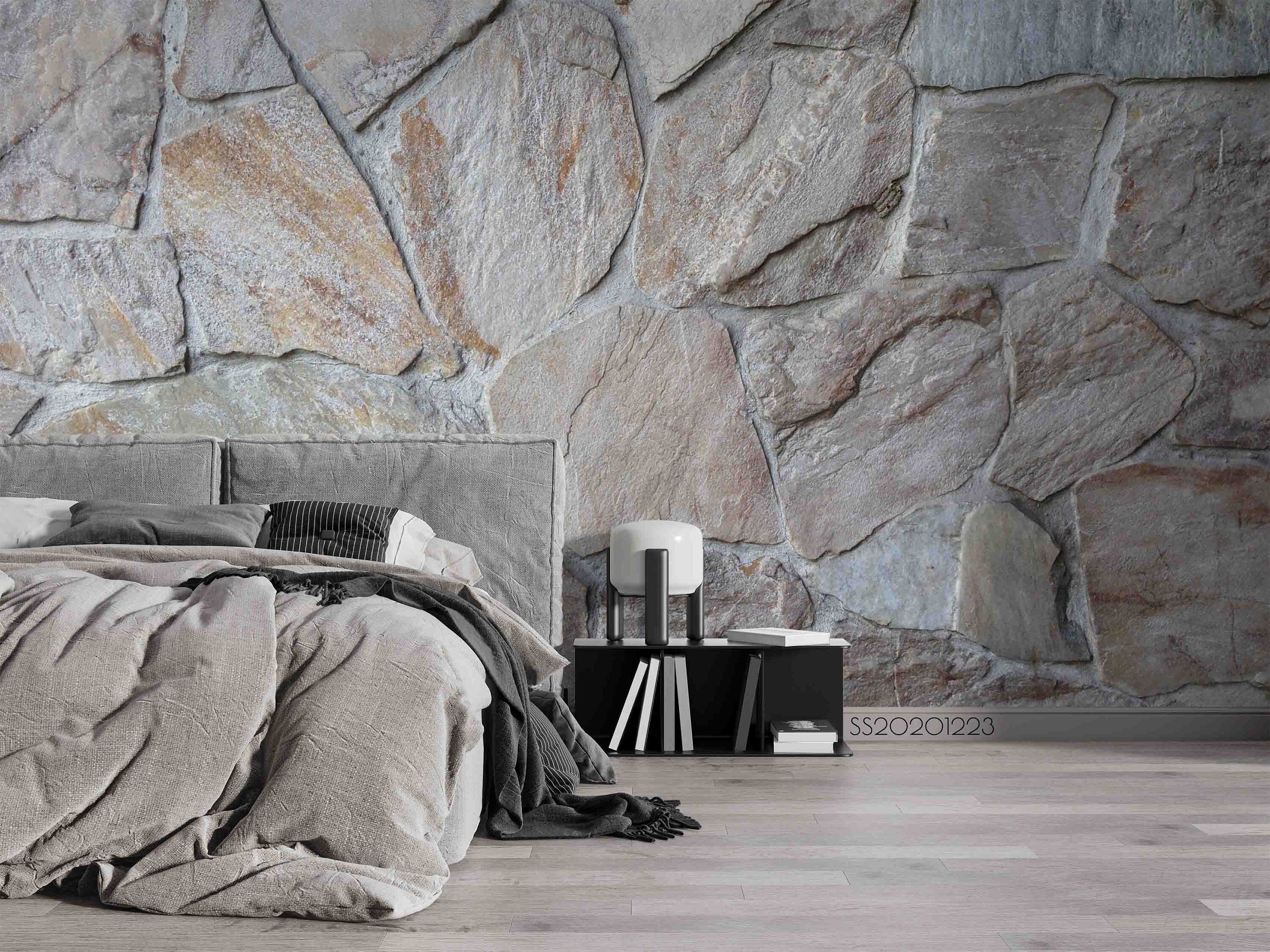 3000x2250 3D Stone Texture Wallpaper Grey Wall Mural Natural Wall