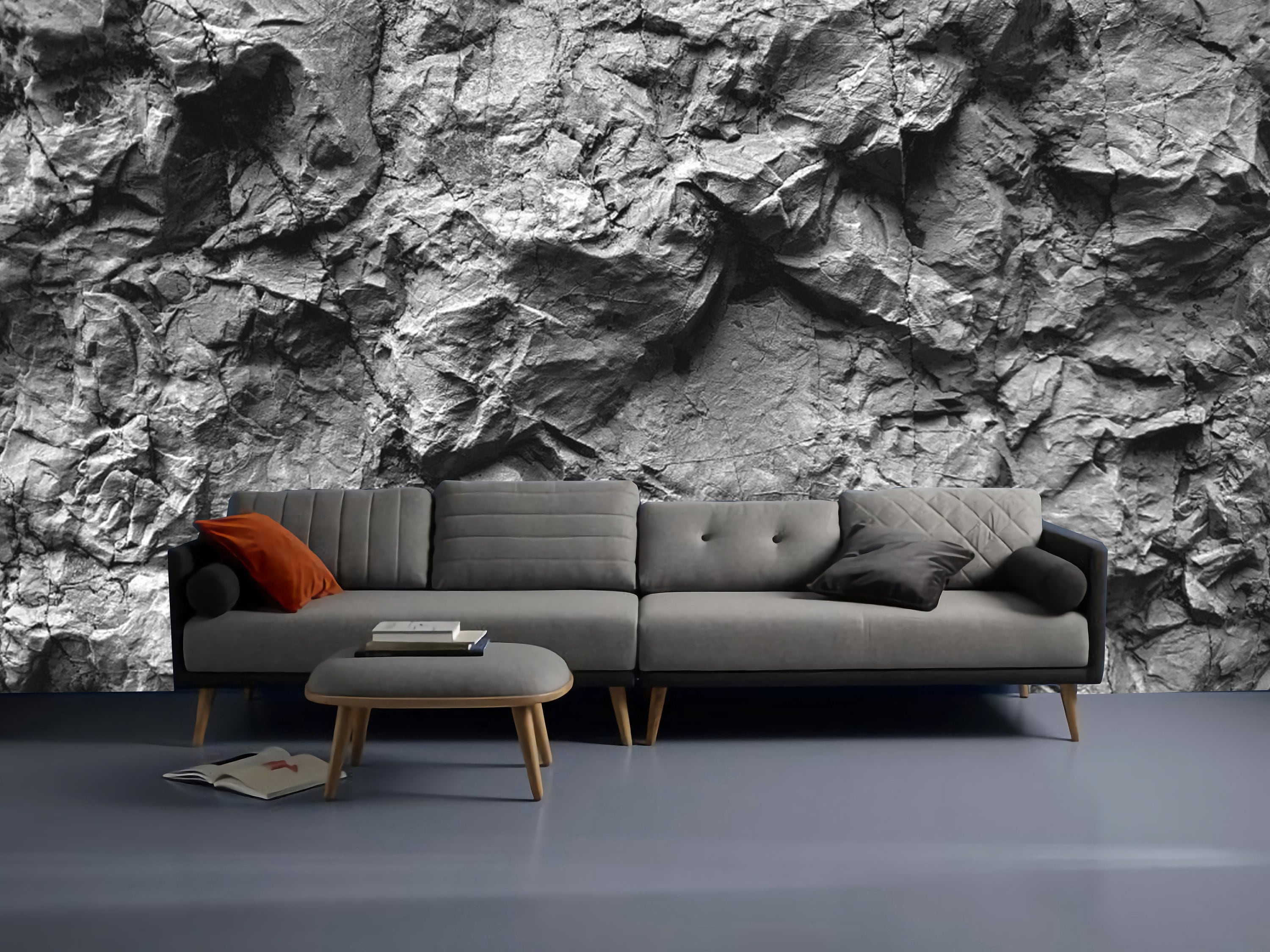 3000x2248 Color Versions of Cave Wall Imitation Cave Wallpaper Dark