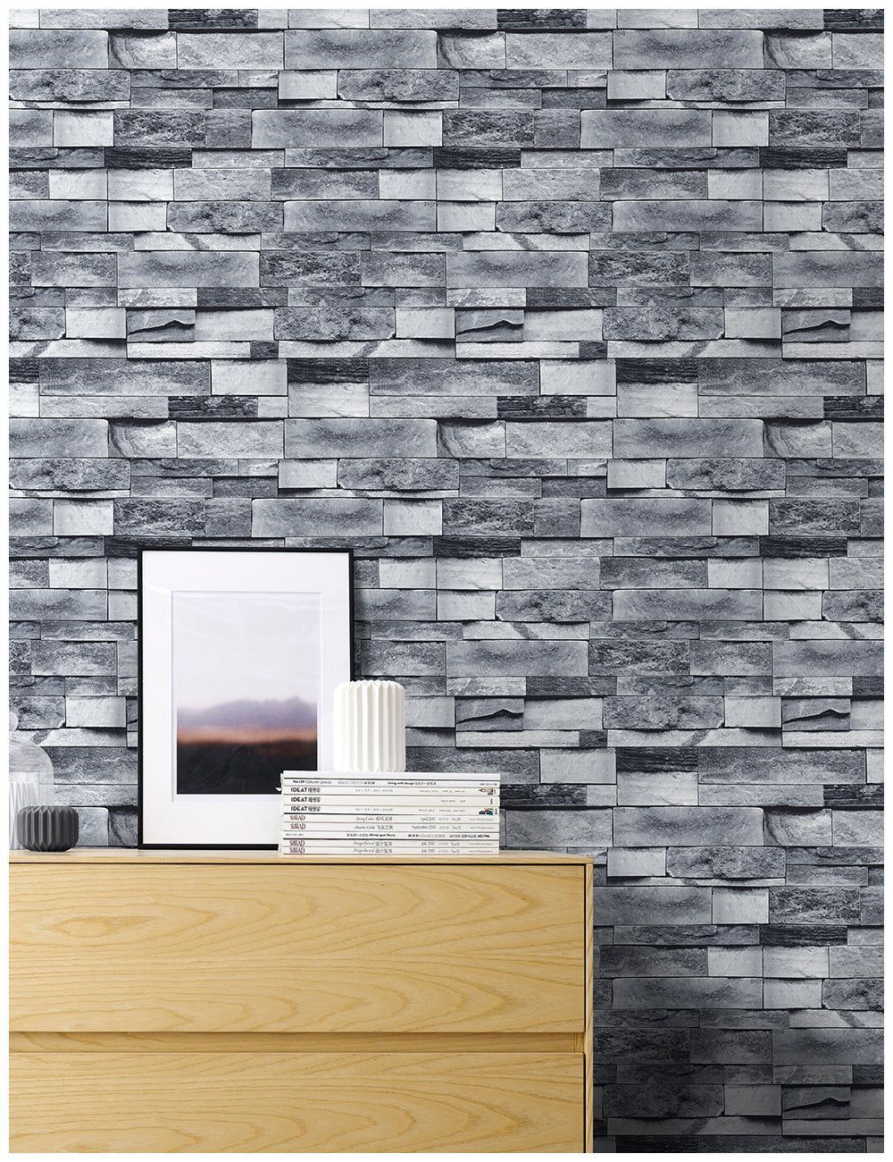 1000x1300 Brick Wallpaper Grey Brick Contact Paper for Modern Gray Industrial St