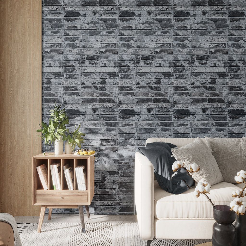 1024x1024 VEELIKE Grey Brick Wallpaper