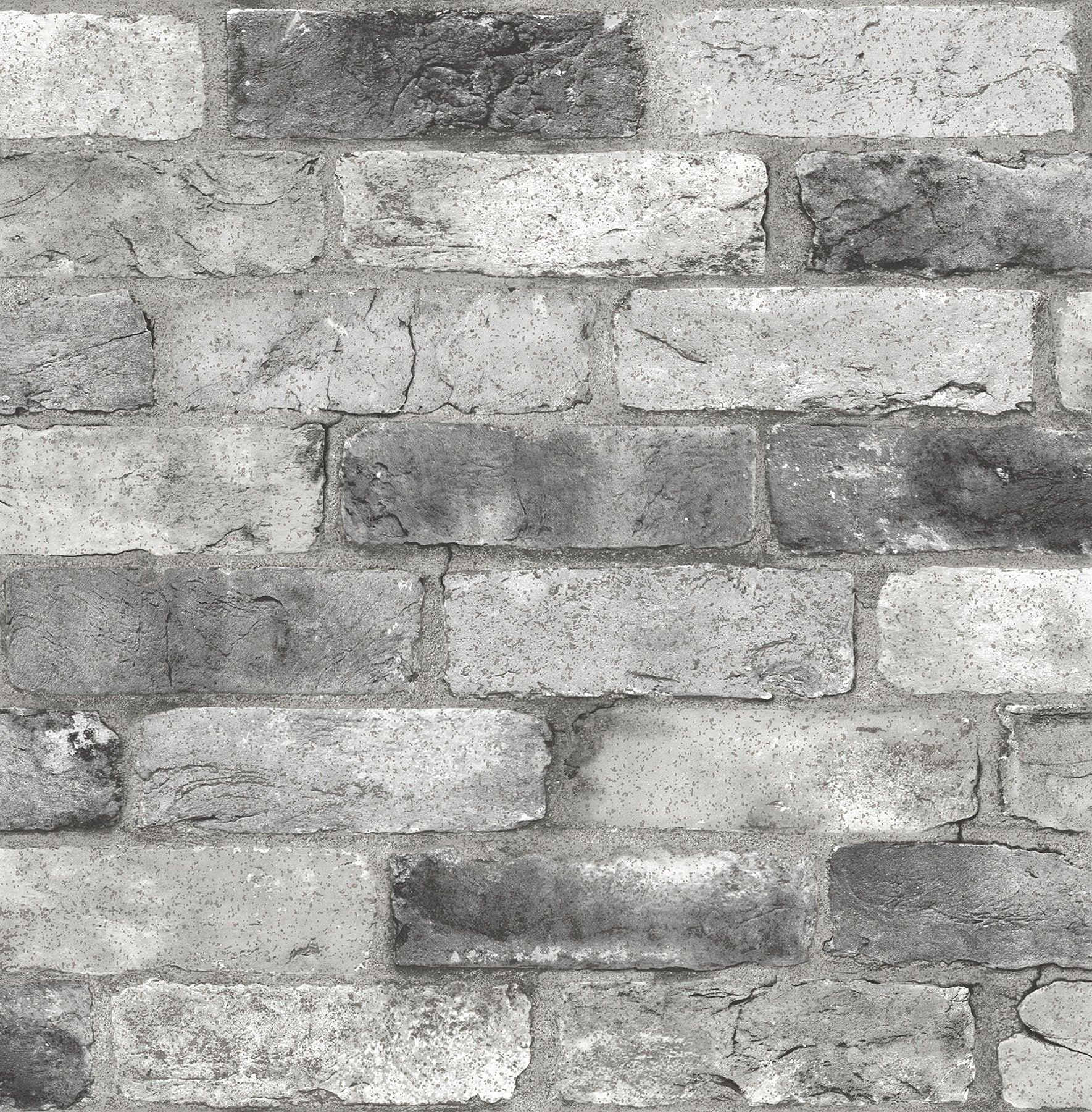 1769x1800 NuWallpaper 30.75 Sq Ft Grey Vinyl Brick Self Adhesive Peel And Stick Wallpaper In The Wallpaper Department At