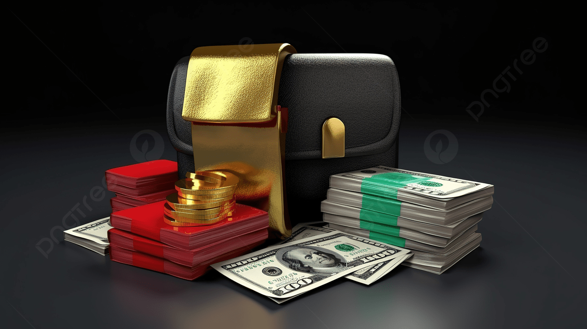 1200x673 Gold And Black Leather Purse With Some Money On Black Background, 3D Money Concept, Money Bag, Coins Stack And Credit Card Wallet Background Image And Wallpaper for Free Download