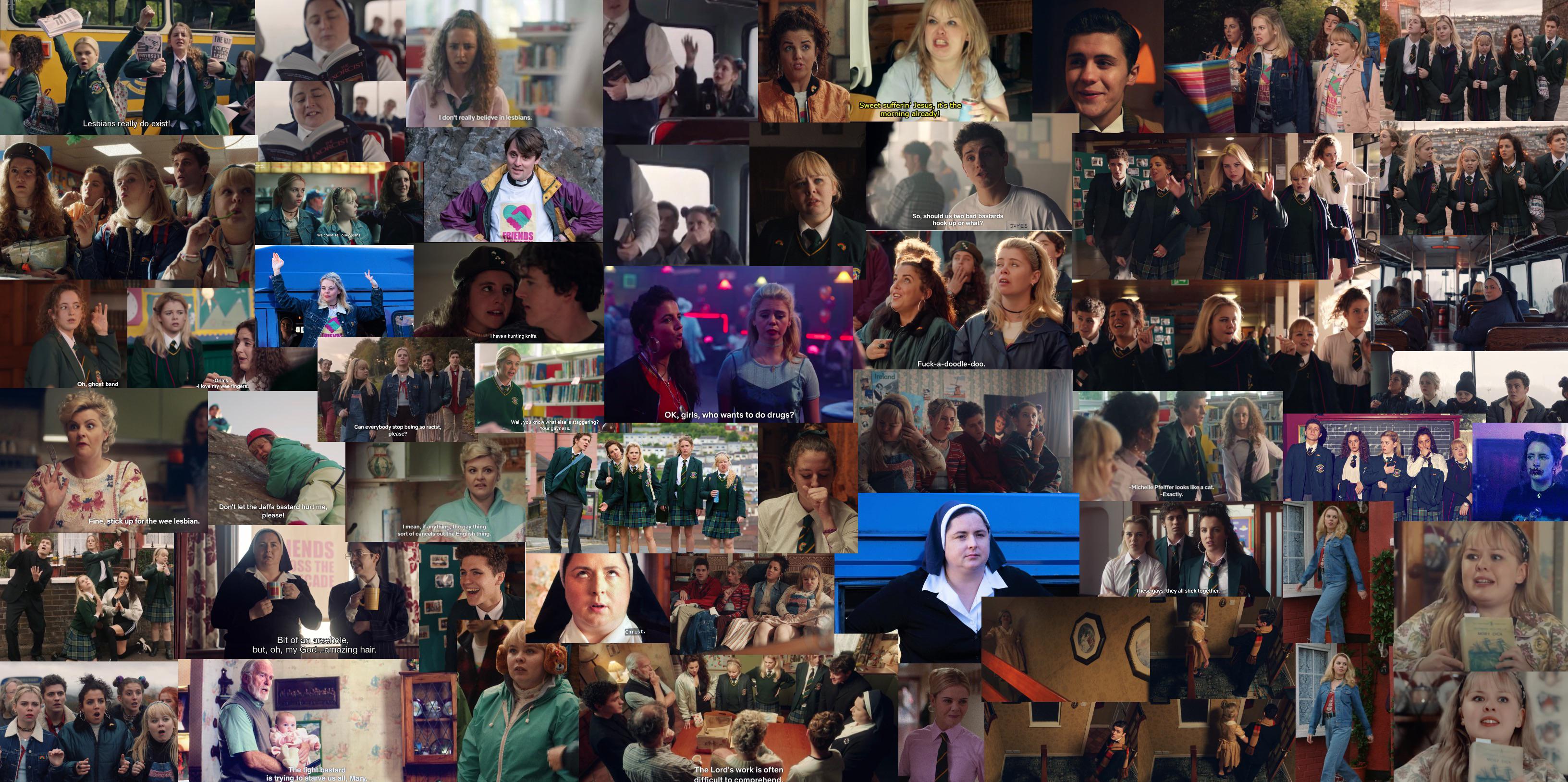 3264x1628 DERRY GIRL COMPUTER BACKGROUND COLLAGE -took me forever and I thought it needed to be shared