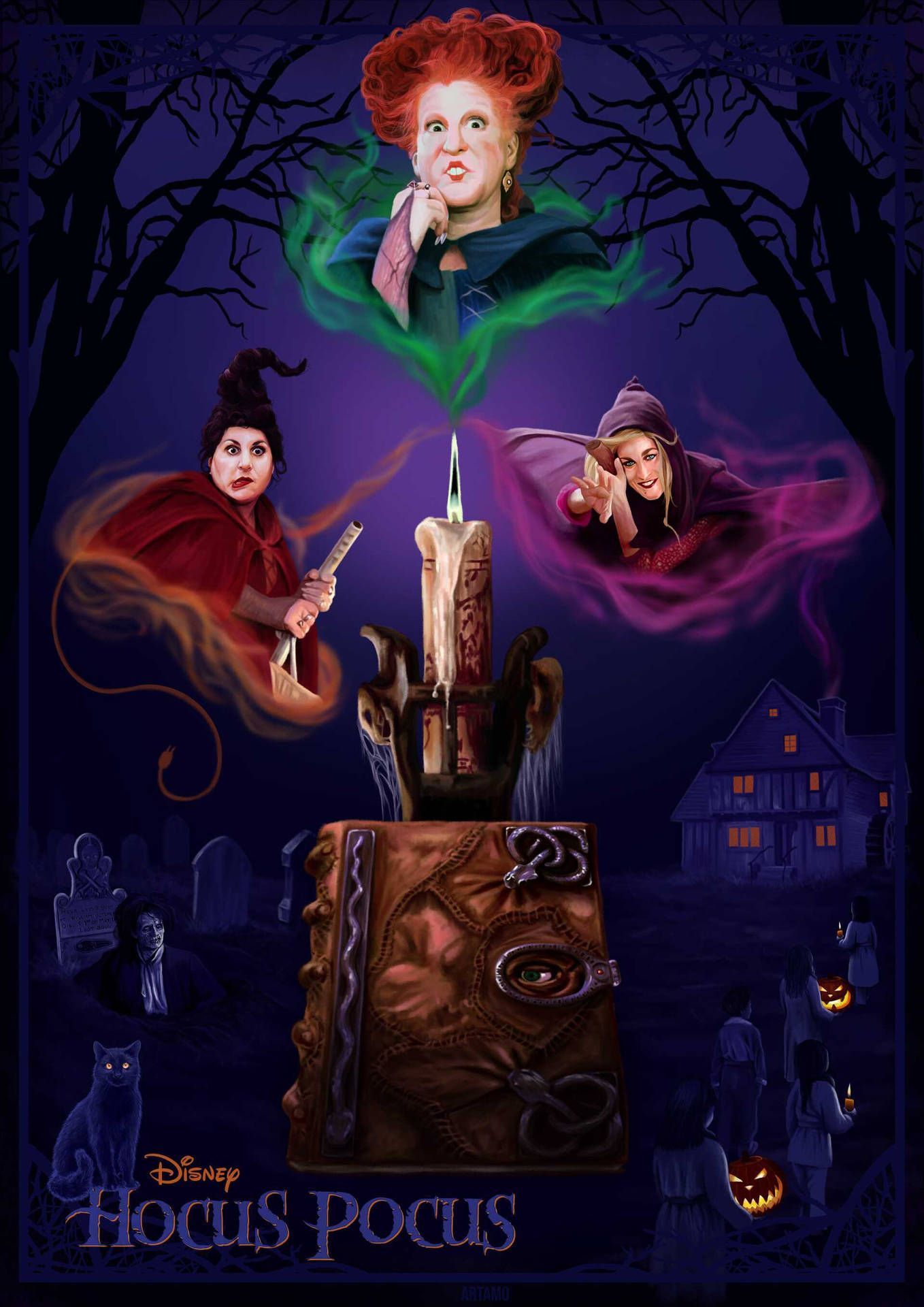 1358x1920 Download Hocus Pocus Movie Poster Wallpaper