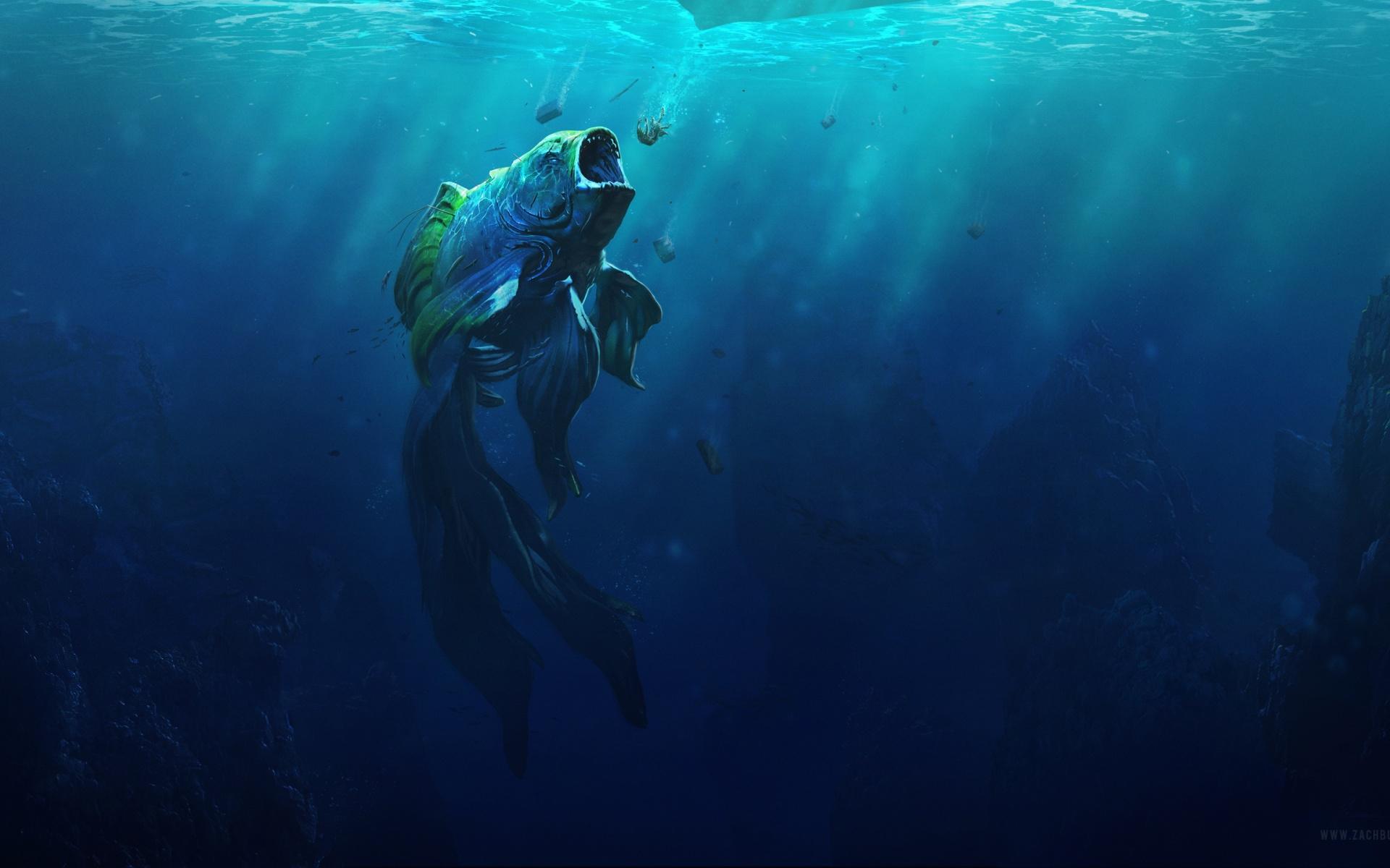 1920x1200 Wild Monster Goldfish Wallpaper