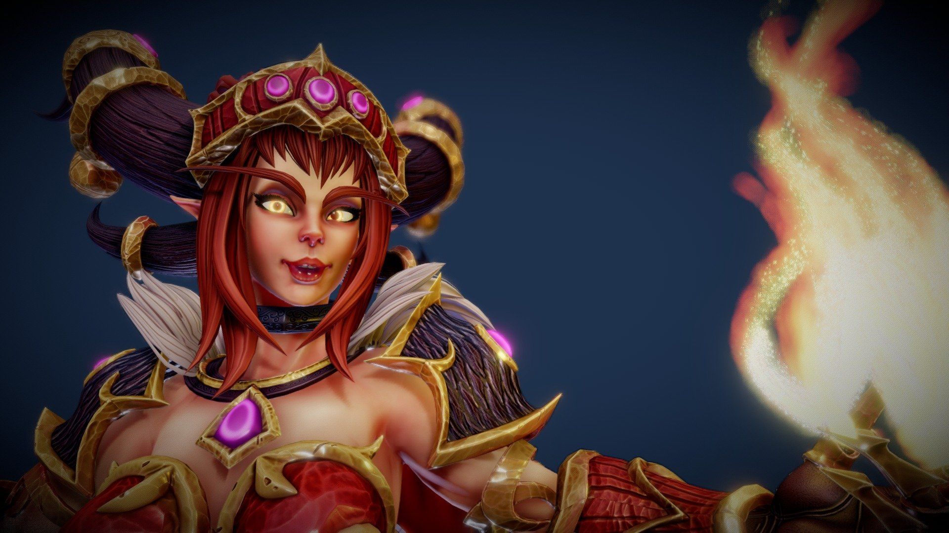 1920x1080 Alexstrasza from World Of Warcraft Fan Art Royalty Free 3D model by Magnaomega [028f0b0]