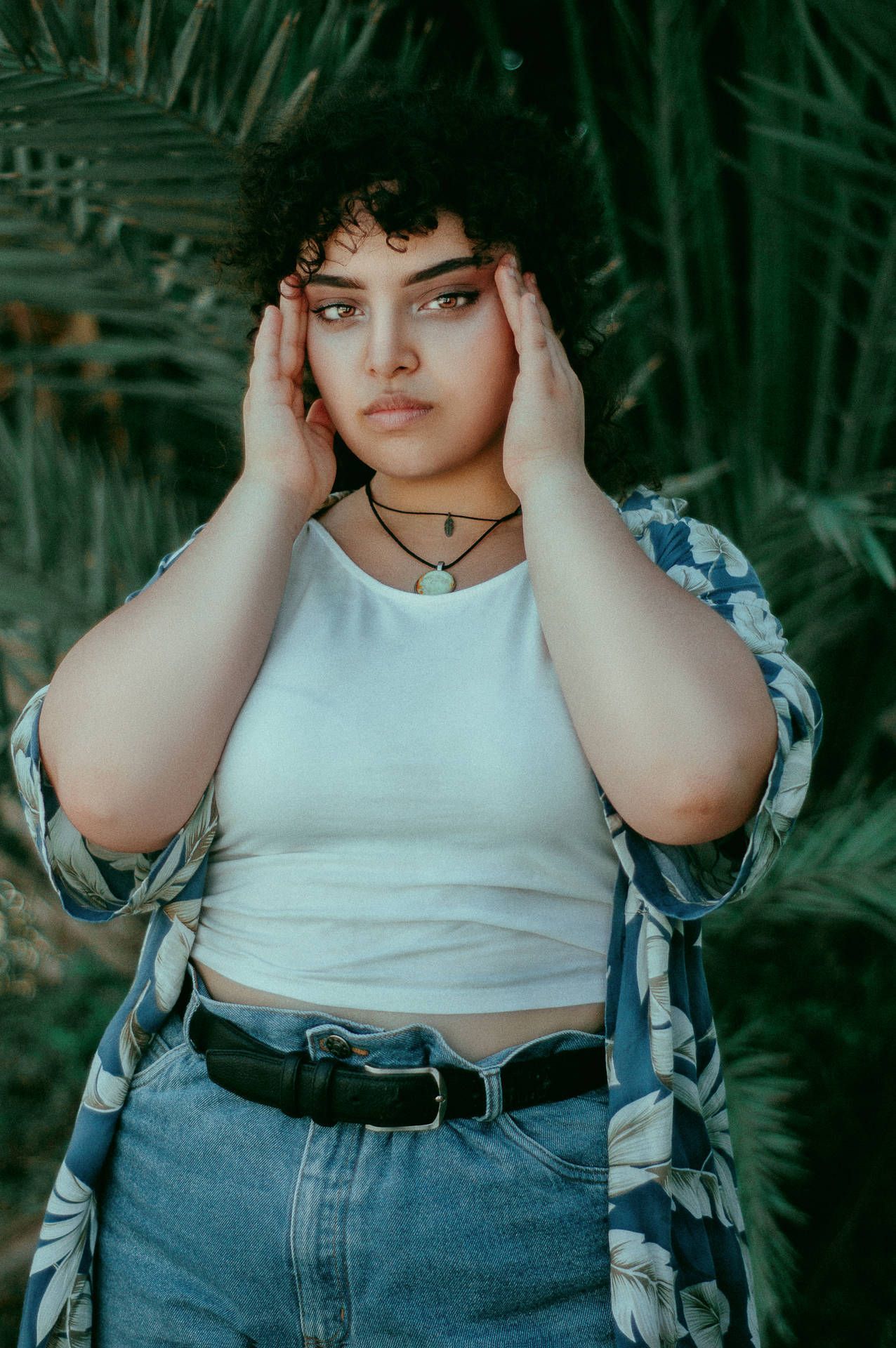 1276x1920 Download Fat Girl In A Button Down Floral Shirt Wallpaper