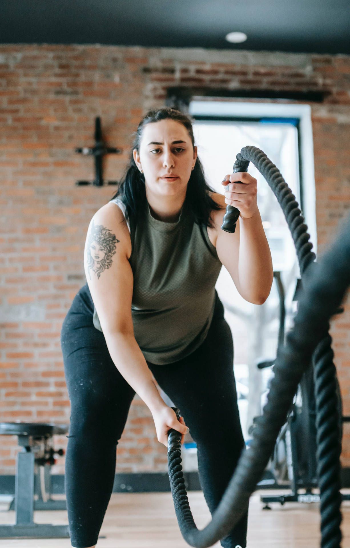 1226x1920 Download Fat Girl Doing Workout Wallpaper