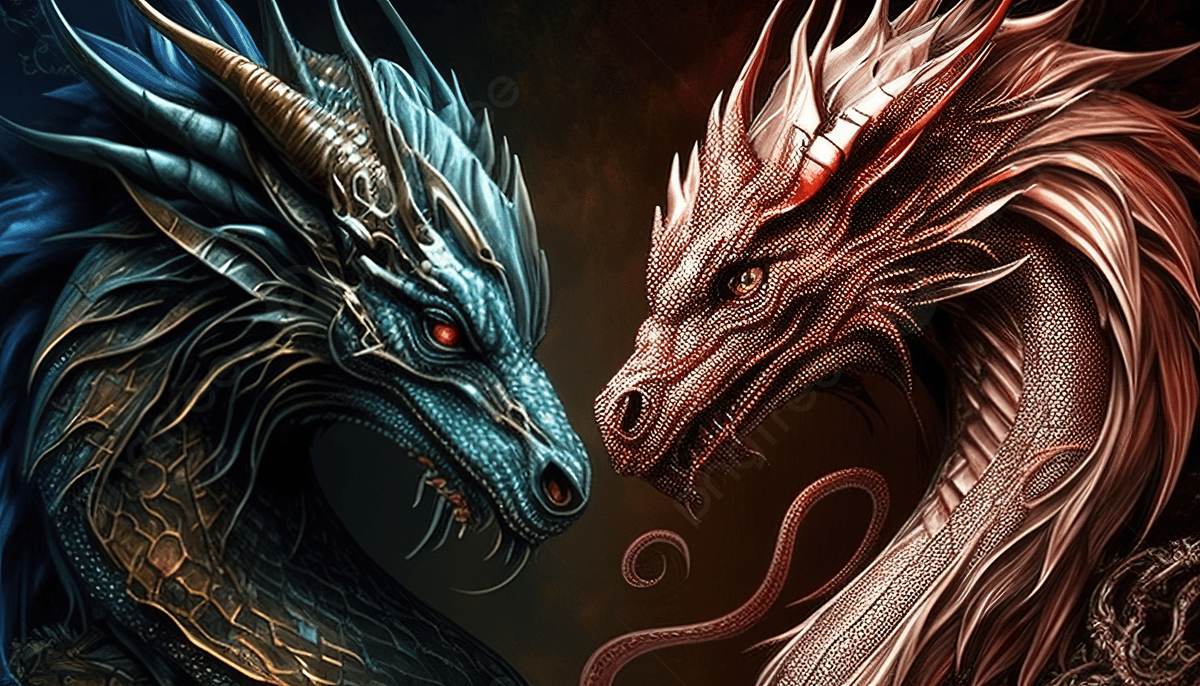 1200x686 Two Dragon Faces Side By Side Against A Dark Background, Mythical Dragons Picture Background Image And Wallpaper for Free Download