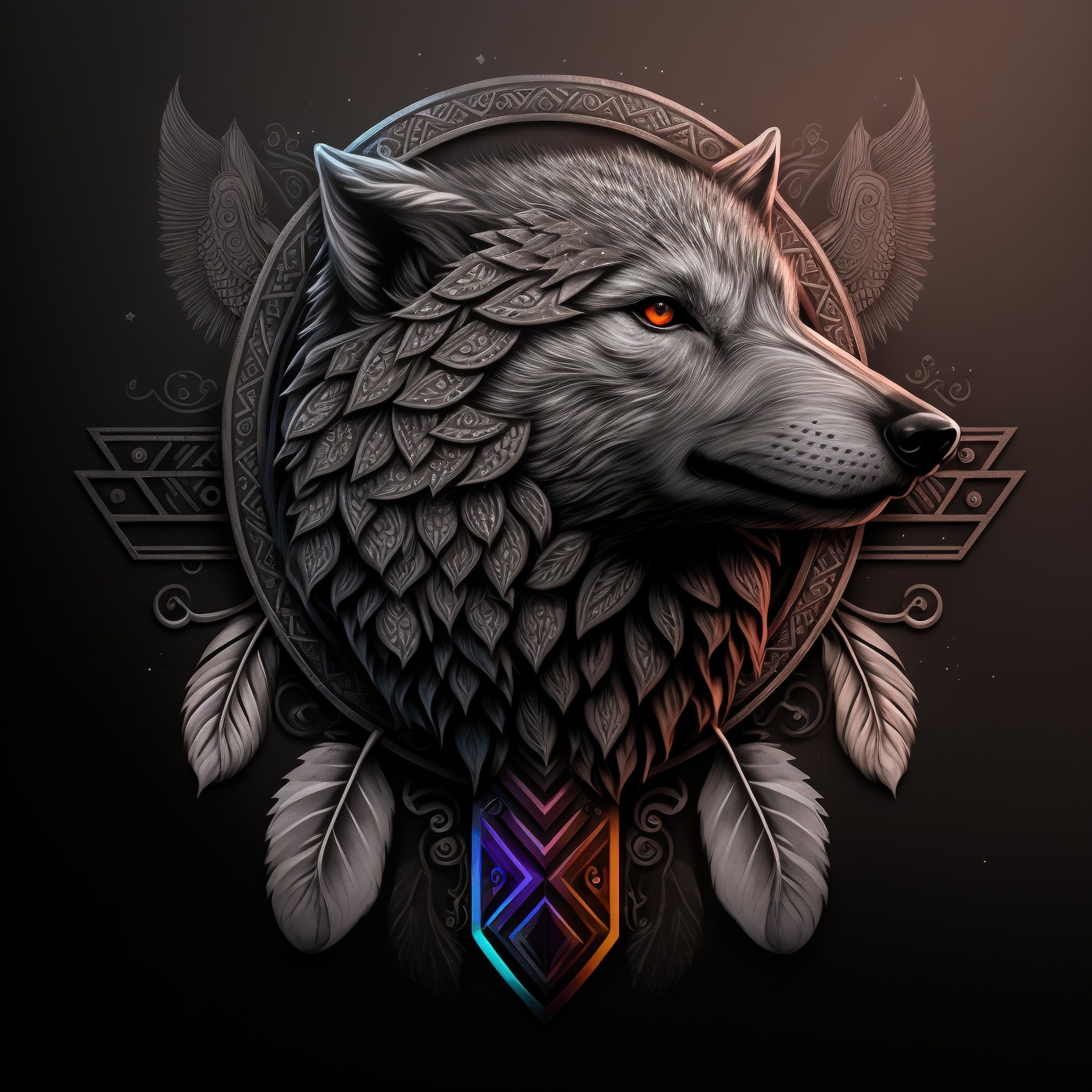 3000x3000 Wolf 50 Instant Downloadable Wallpaper Digital Download