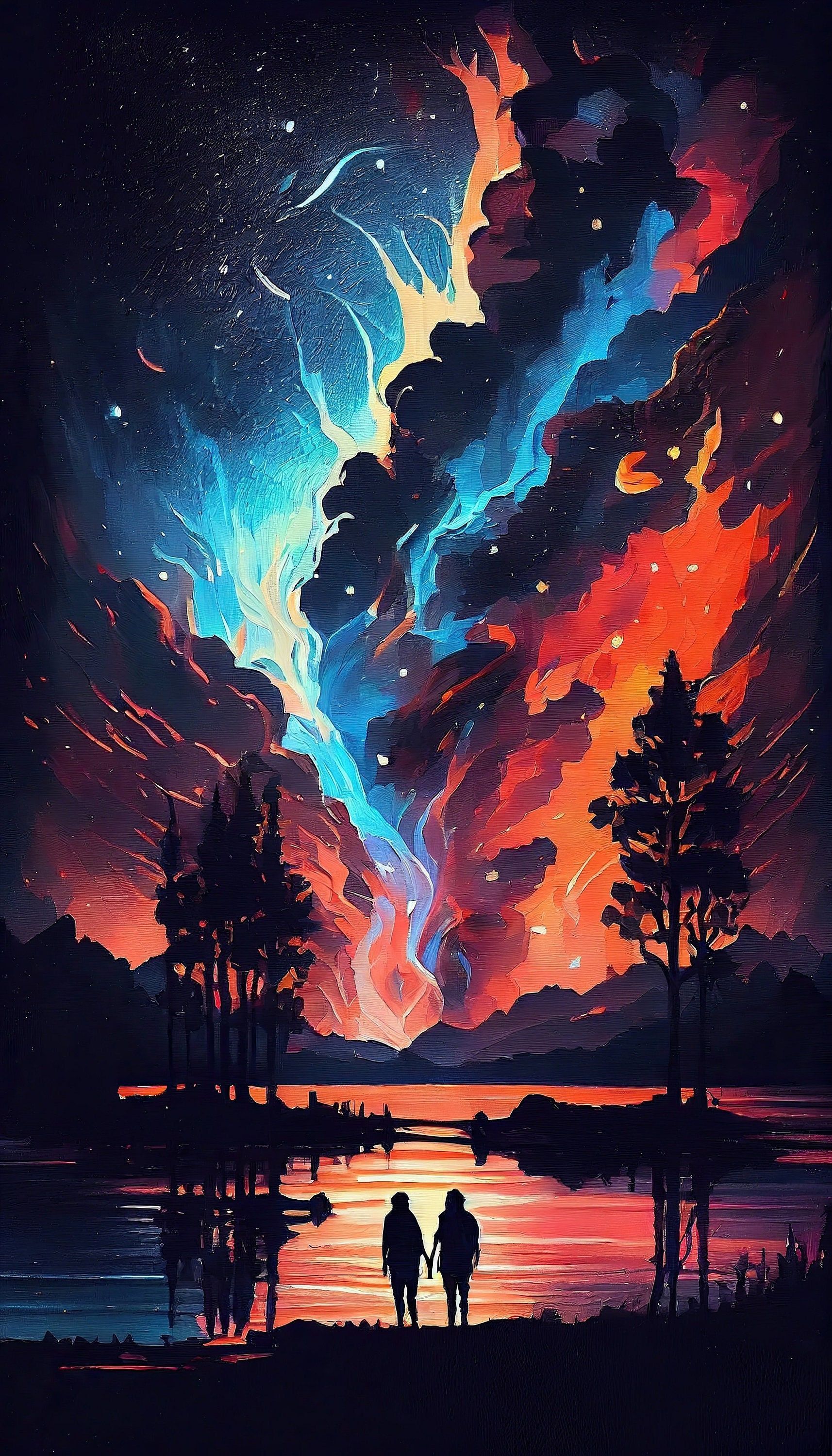 1714x3000 Celestial Dreaming Digital Art Downloadable High Canada. Night sky painting, Sky digital, Beautiful fantasy art