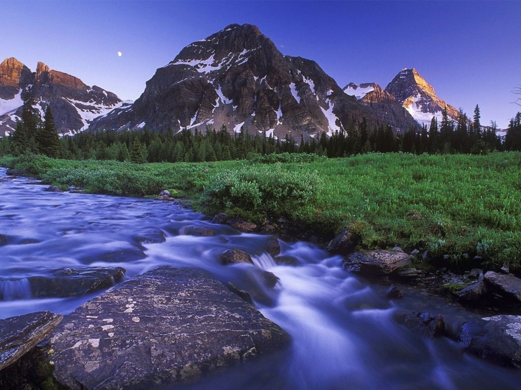 1024x768 Wallpaper mountains, stream, river, nature, landscape desktop wallpaper, HD image, picture, background, a9b08f