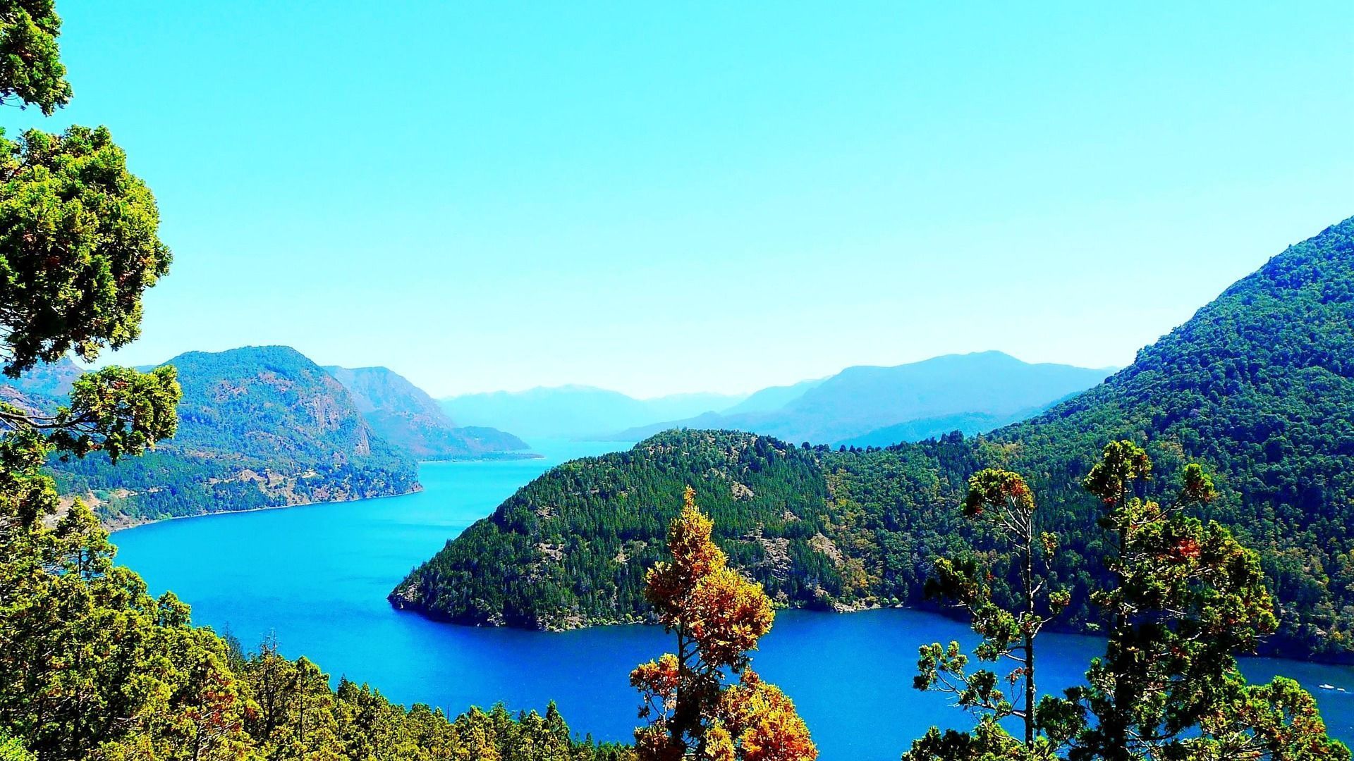 1920x1080 Lacar Lake Province Of Neuquen Argentina Nature Photo Wallpaper