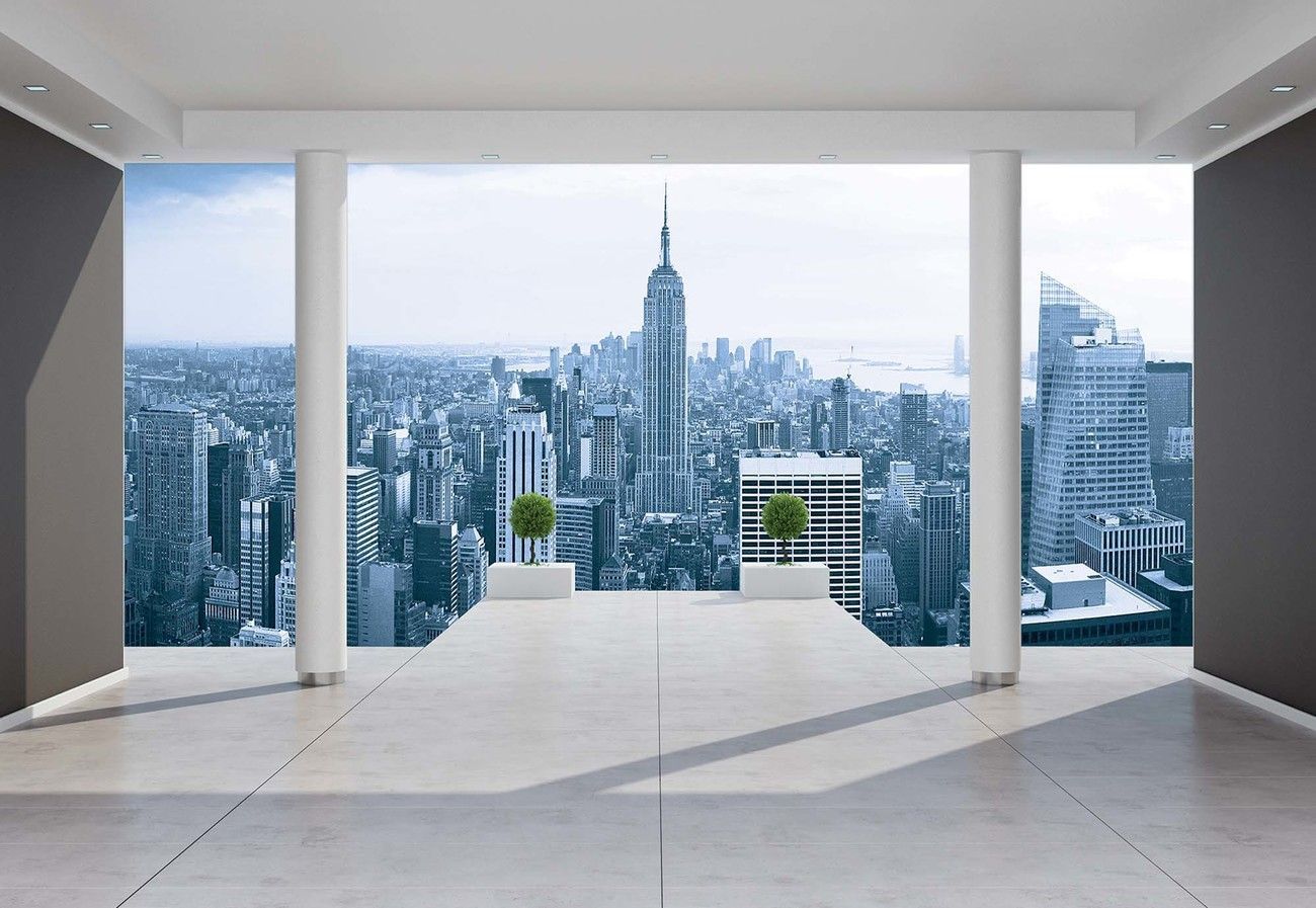 1300x897 New York City Skyline 3D Penthouse View Wall Paper Mural