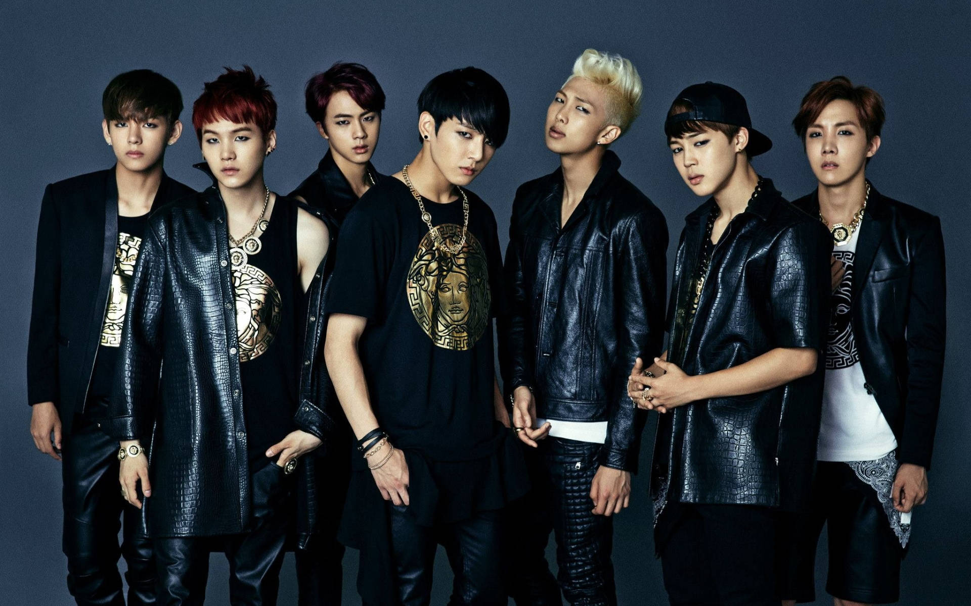 1920x1200 Download BTS Group Photo In Black Wallpaper