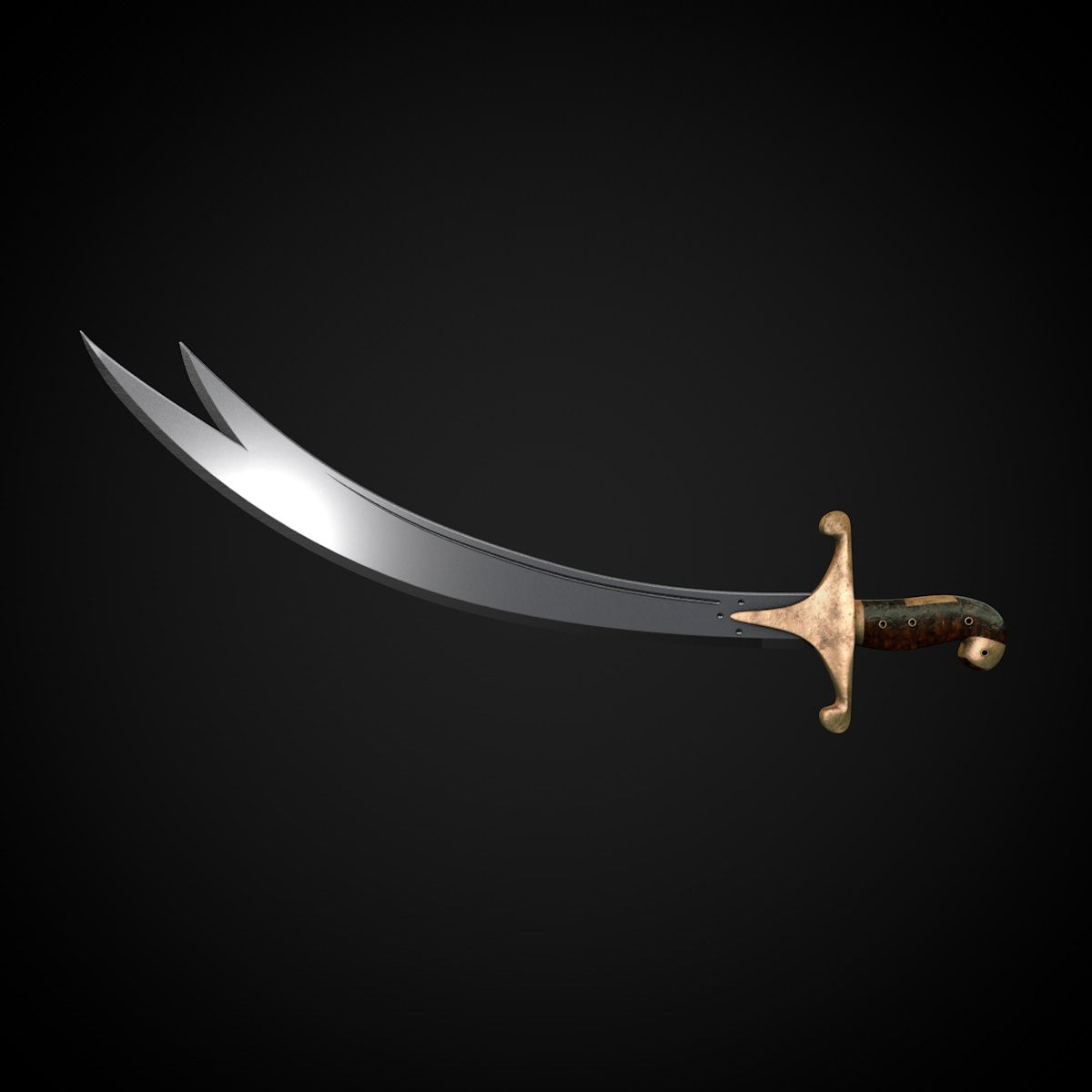 1200x1200 Zulfiqar Sword 3D Model $35 - .c4d .max .fbx .obj .3Ds