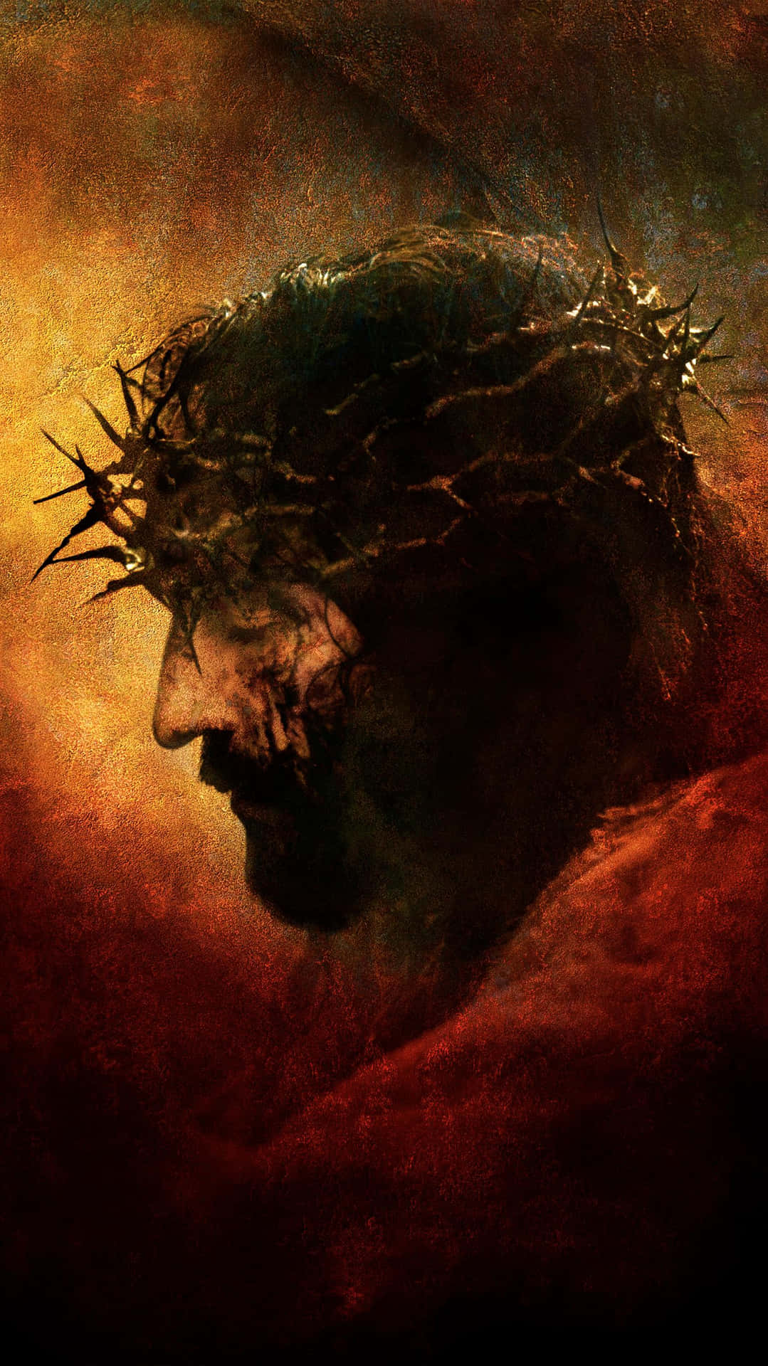 1079x1920 Download Jesus With A Crown Of Thorns On His Head Wallpaper