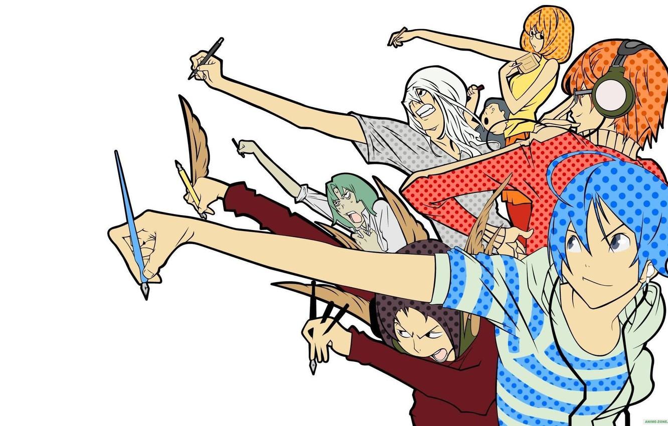 Best of Bakuman Wallpapers -1332x850 Wallpaper Bakuman, Akito Takagi, Niidzuma Agee, Takuro Nakai, Yuriko Aoki, Mashiro Moritaka, Fukuda Shinta image for desktop, section прочее