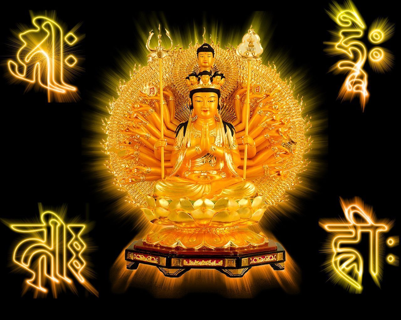 1280x1024 kuan yin. Buddha on the Wall