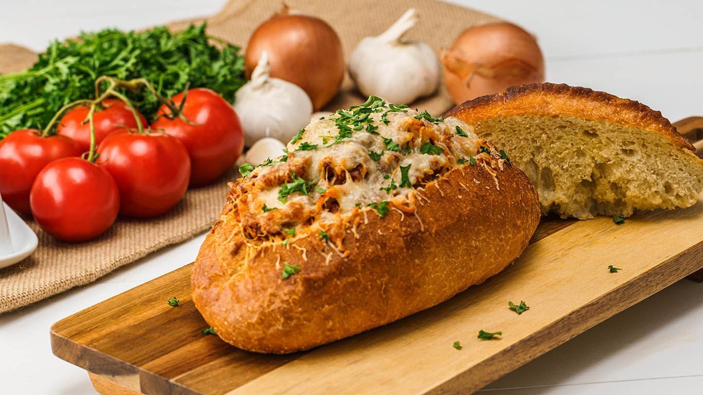 1366x768 Spaghetti Stuffed Garlic Bread