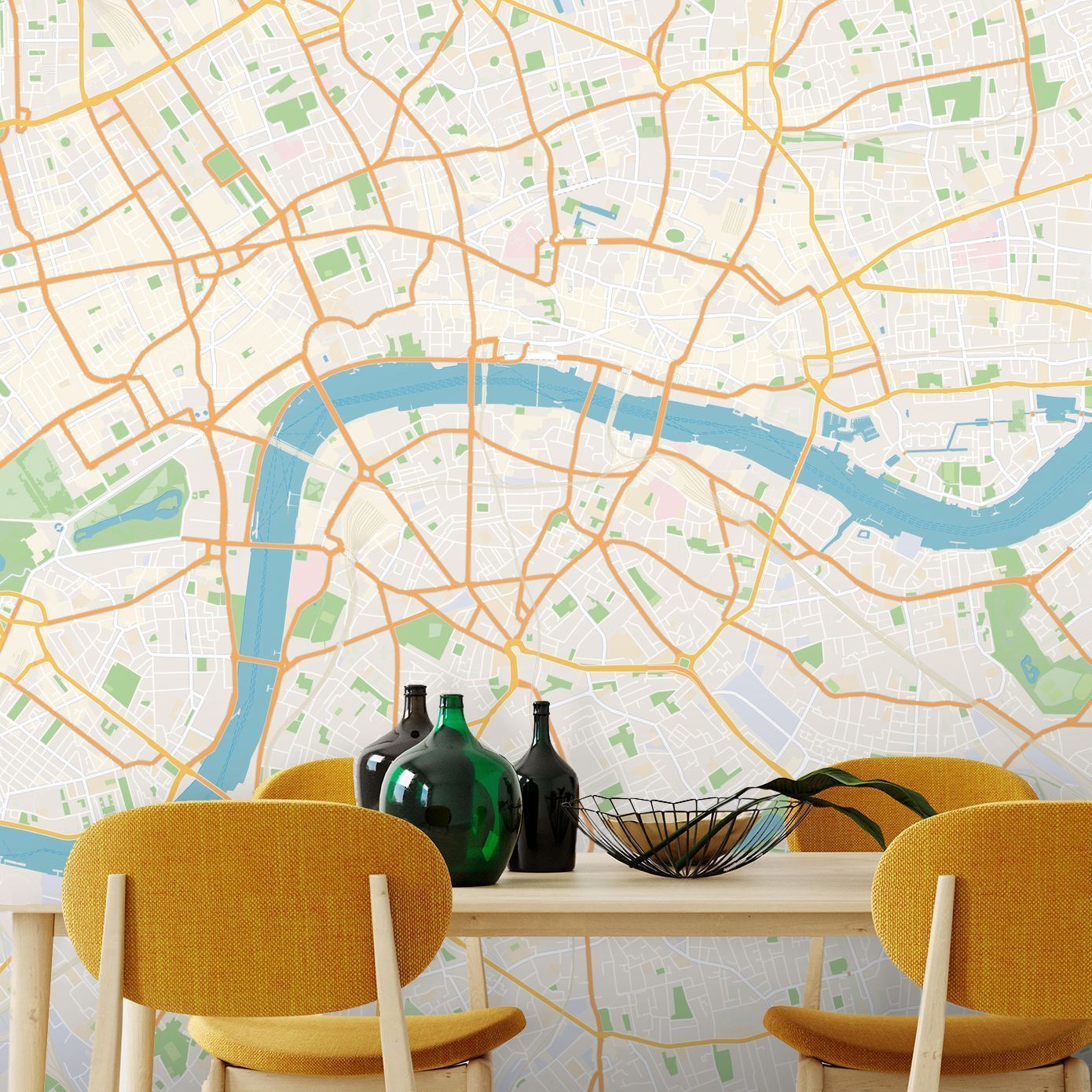 1390x1390 Central London Color premium wallpaper mural. Shop customized walls on