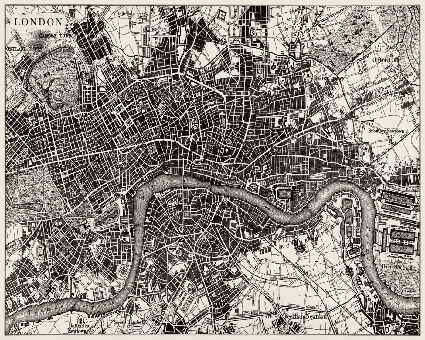 1400x1122 London Map Wall MuraläóÖ