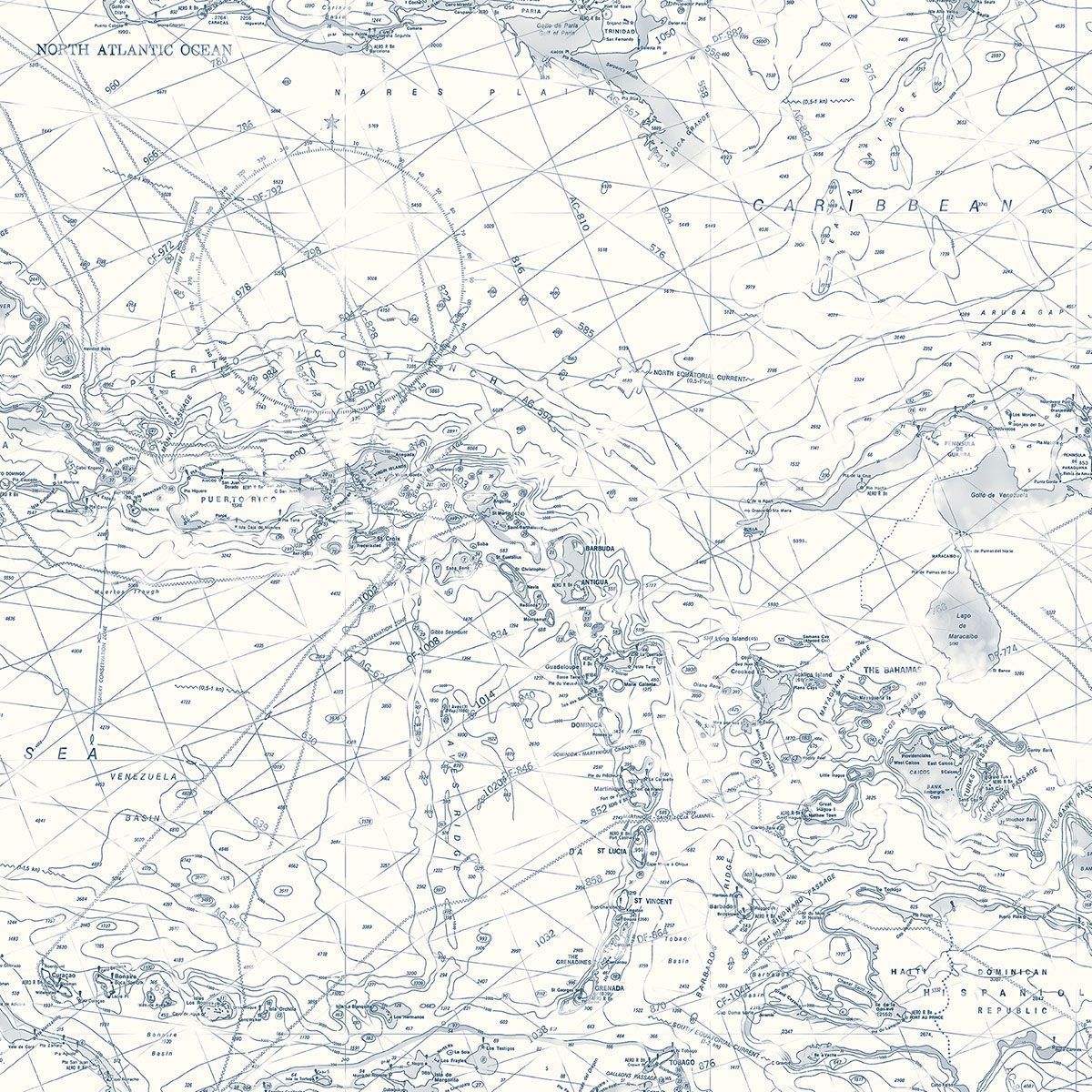 1200x1200 Nautical Map Wallpaper