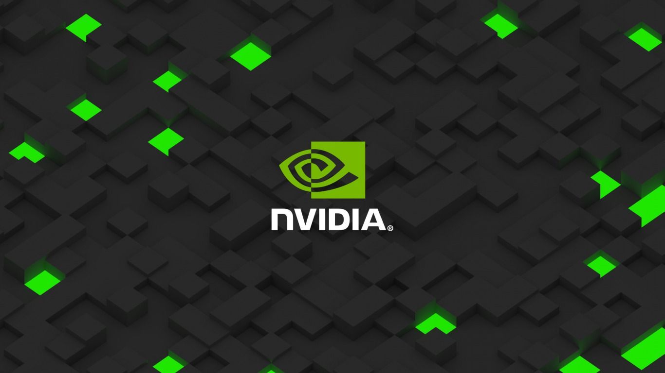 1366x768 Download Wallpaper Green, Nvidia, Logo, Section Hi Tech In Resolution 1366x768