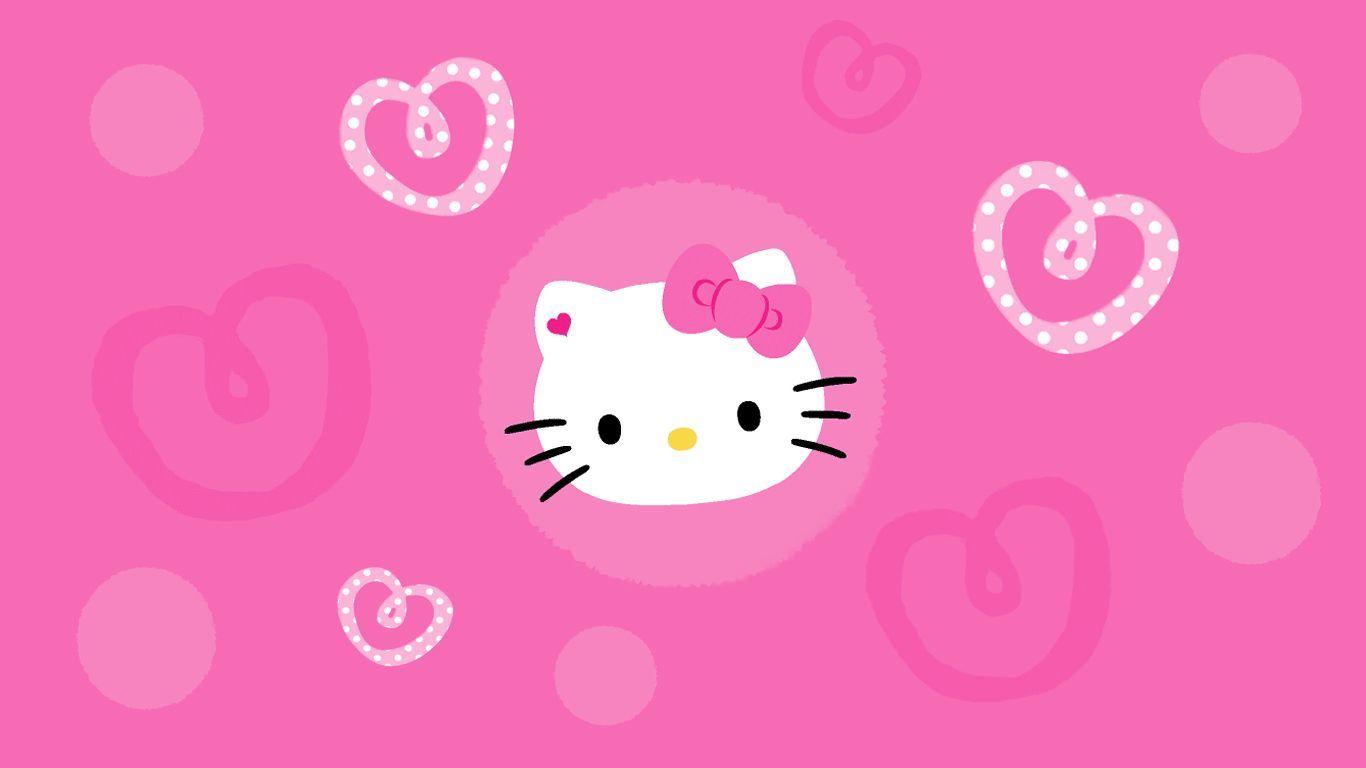 1366x768 Hello Kitty Pink Wallpaper