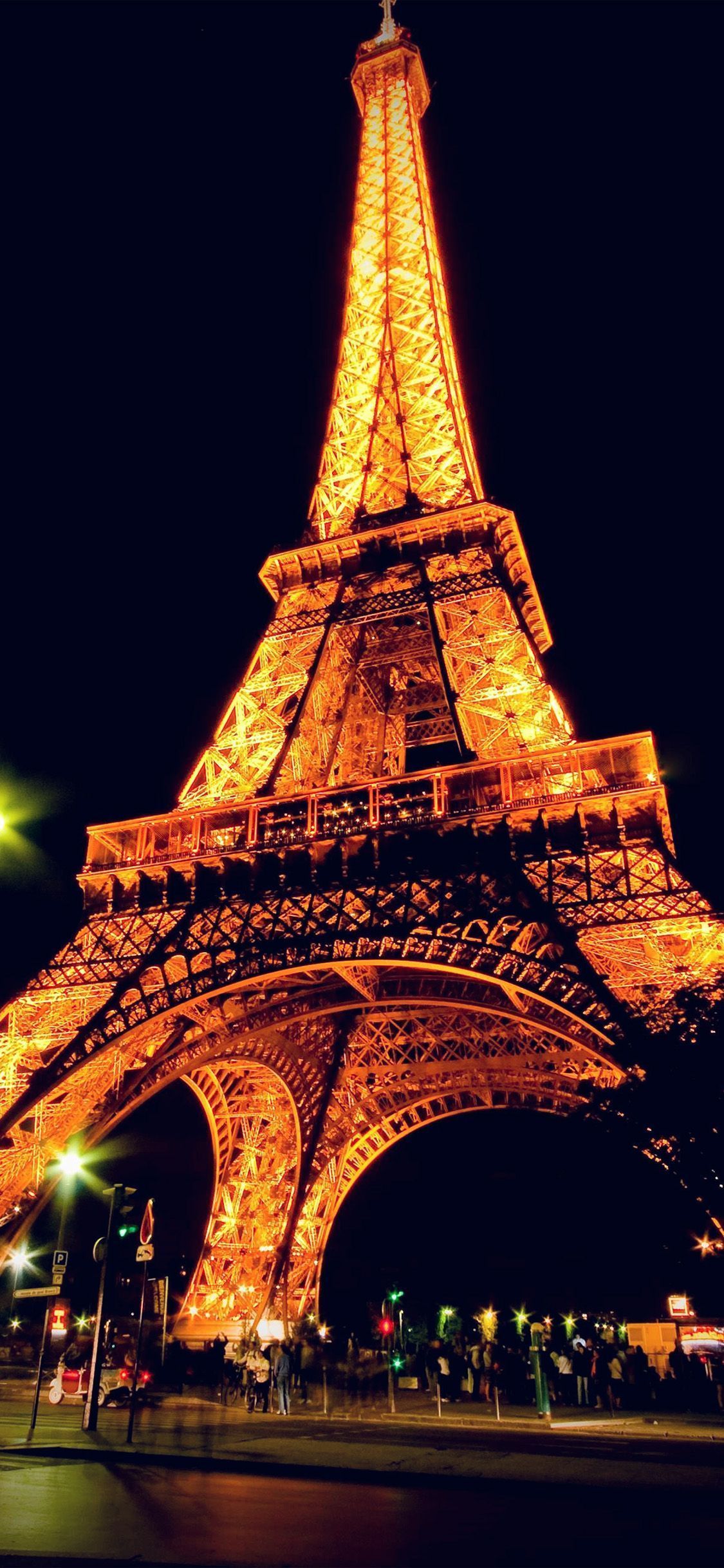 1125x2436 Eiffel Tower Paris Night Art Illustration #dark #night #light #art #illustration #bright #paris #iPhoneXWallp. Eiffel tower at night, Paris at night, Eiffel tower