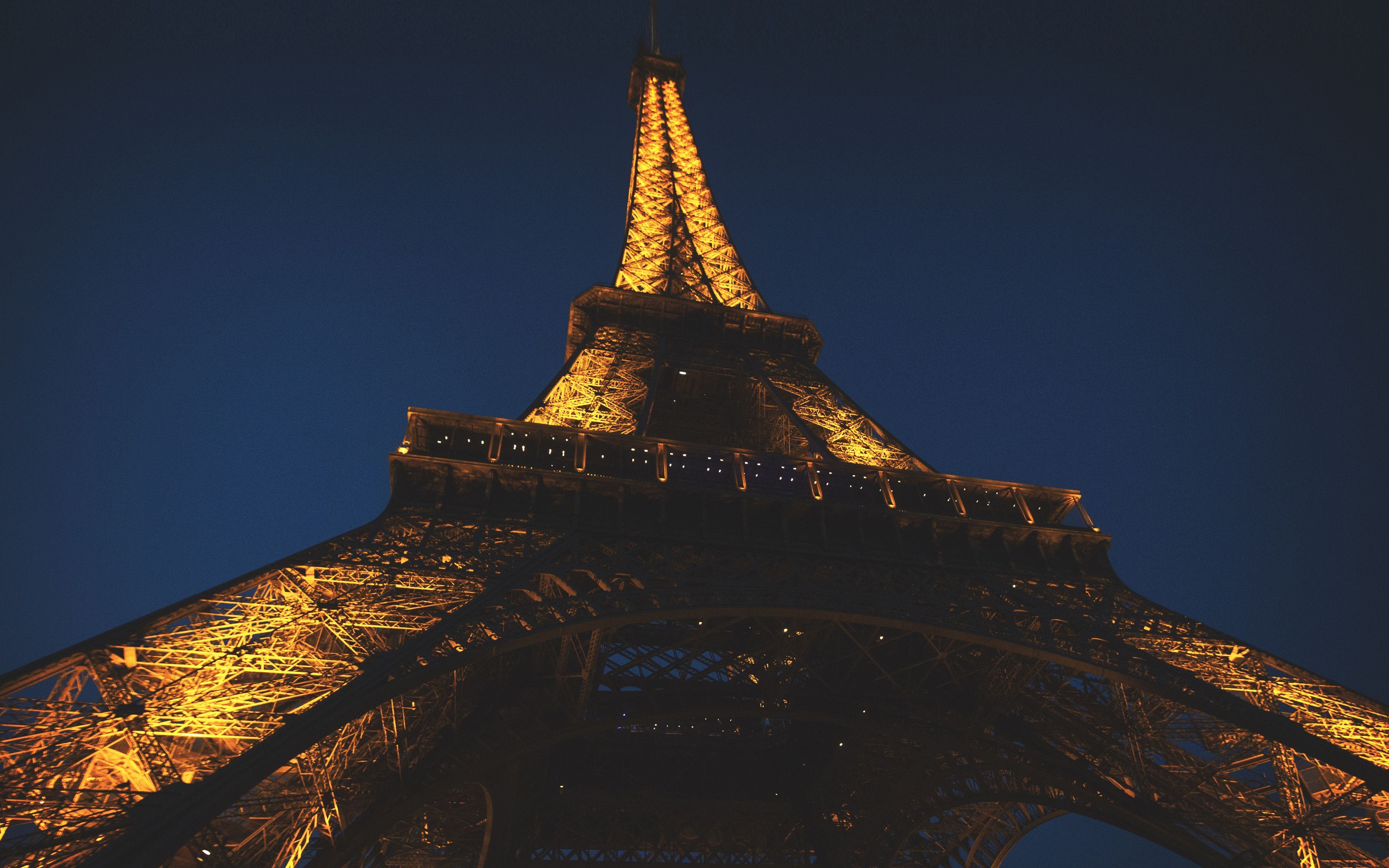 3840x2400 wallpaper for desktop, laptop. eiffel tower paris france tour vacation city night
