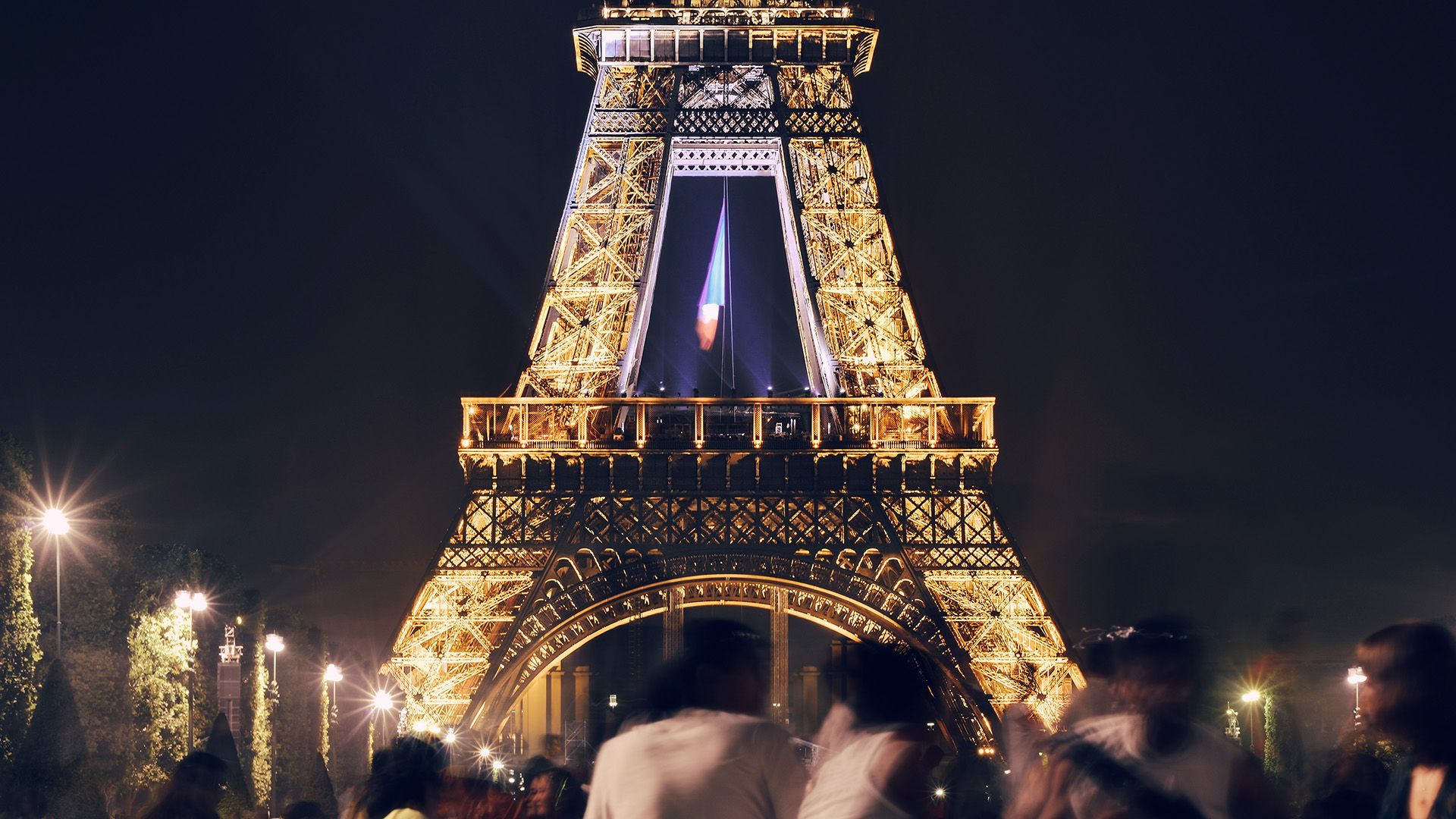 1920x1080 wallpaper for desktop, laptop. happy paris eiffel tower france tour night city dark