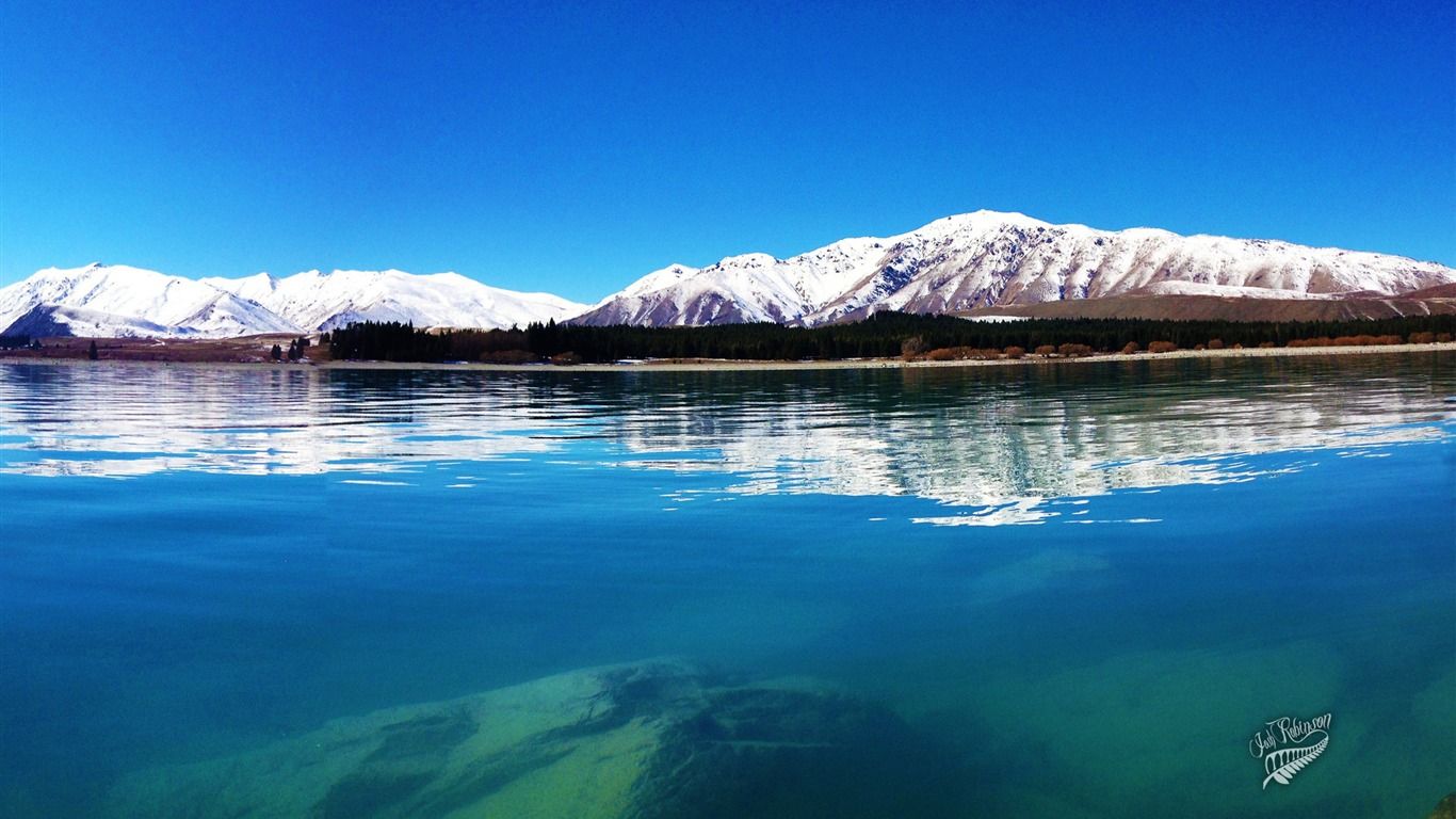 1366x768 New Zealand Lake Tekapo Mackenzie Nature Scenery HD Wallpaper