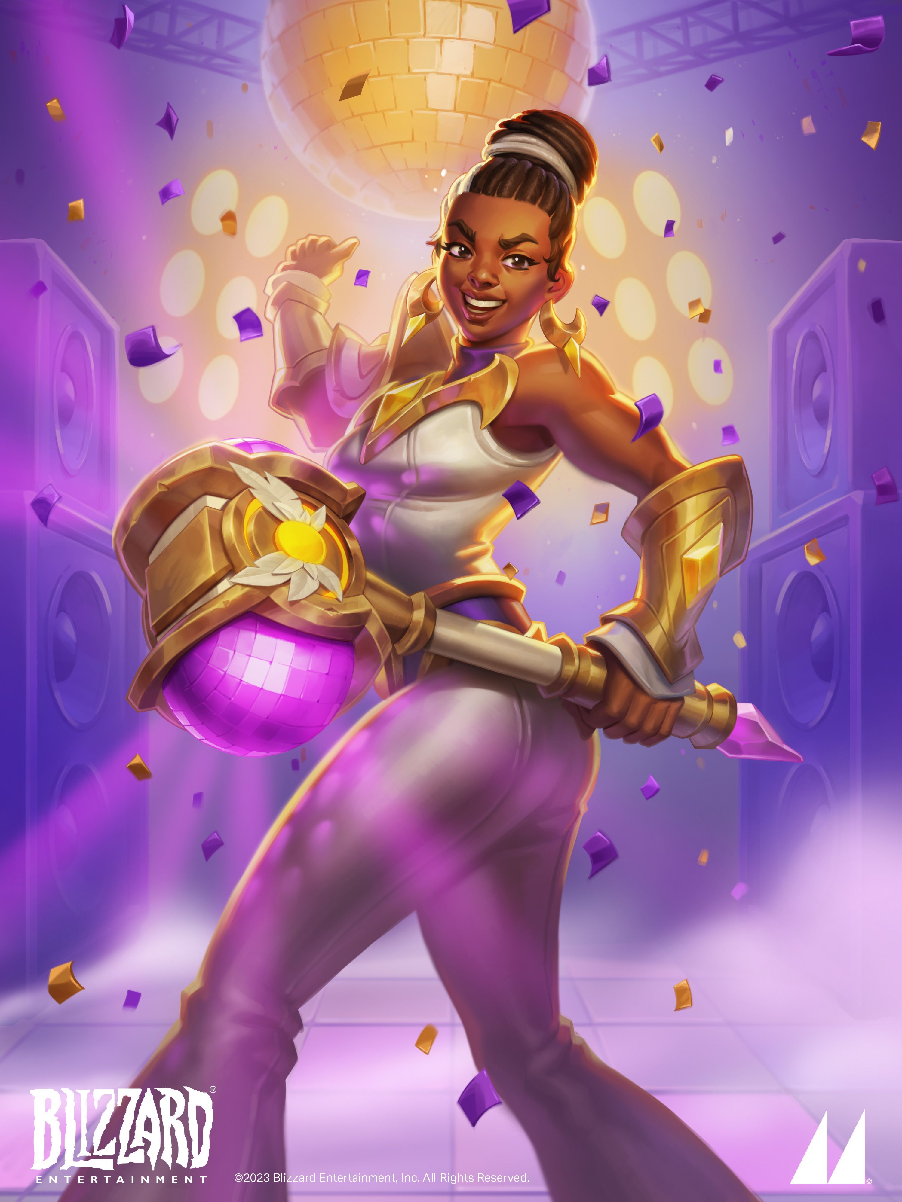 3000x4000 Mooncolony on X: Sketch to Final Render ✨ Hearthstone Card Art: Disco Hammer Cariel #digitalart #illustration / X