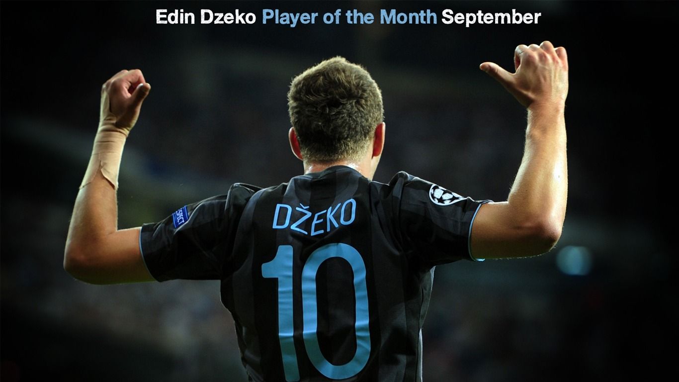 1366x768 Edin Dzeko Manchester City FA Premier League 2012 13 Wallpaper