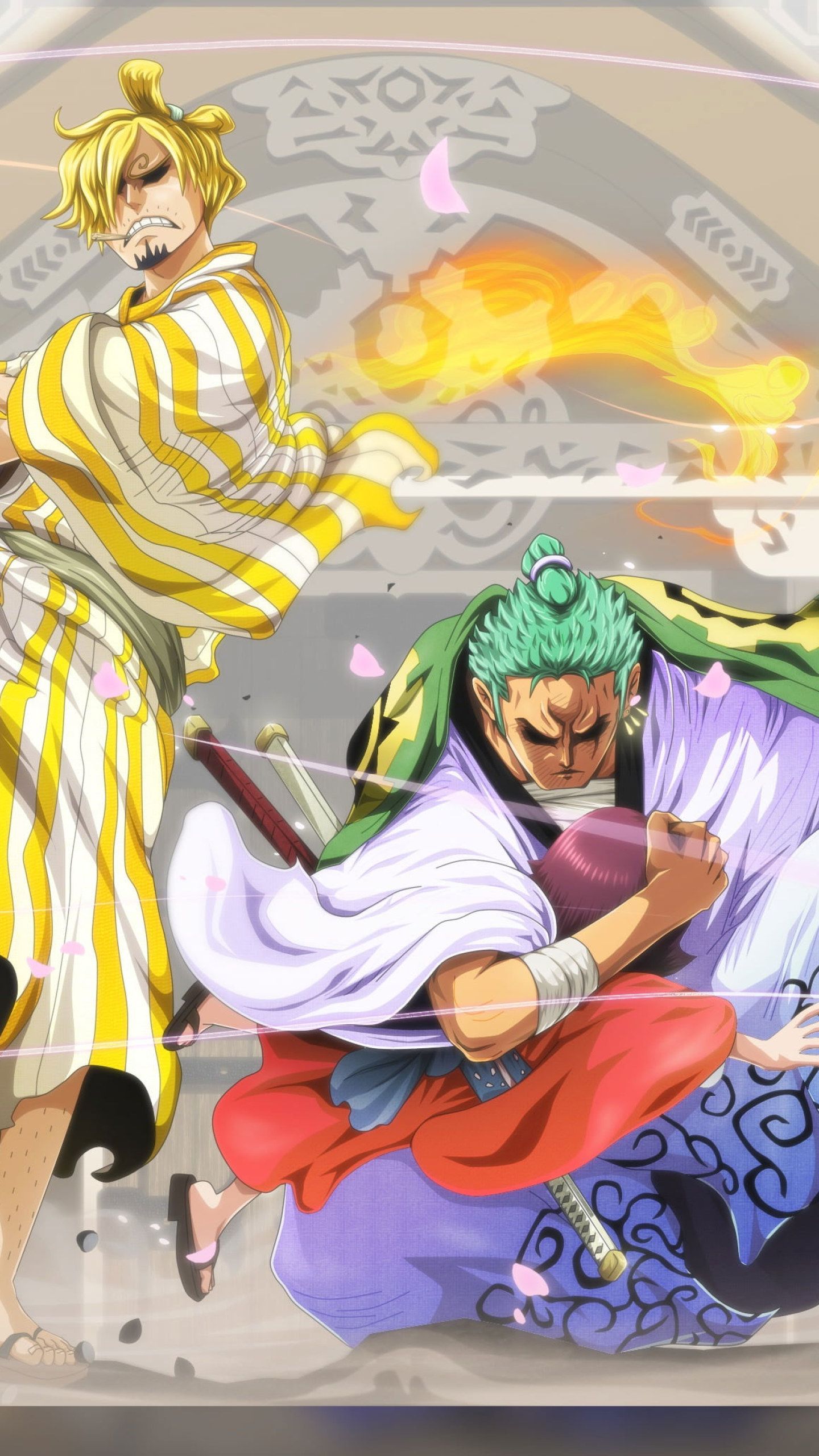 1440x2560 Zoro And Sanji Wallpaper