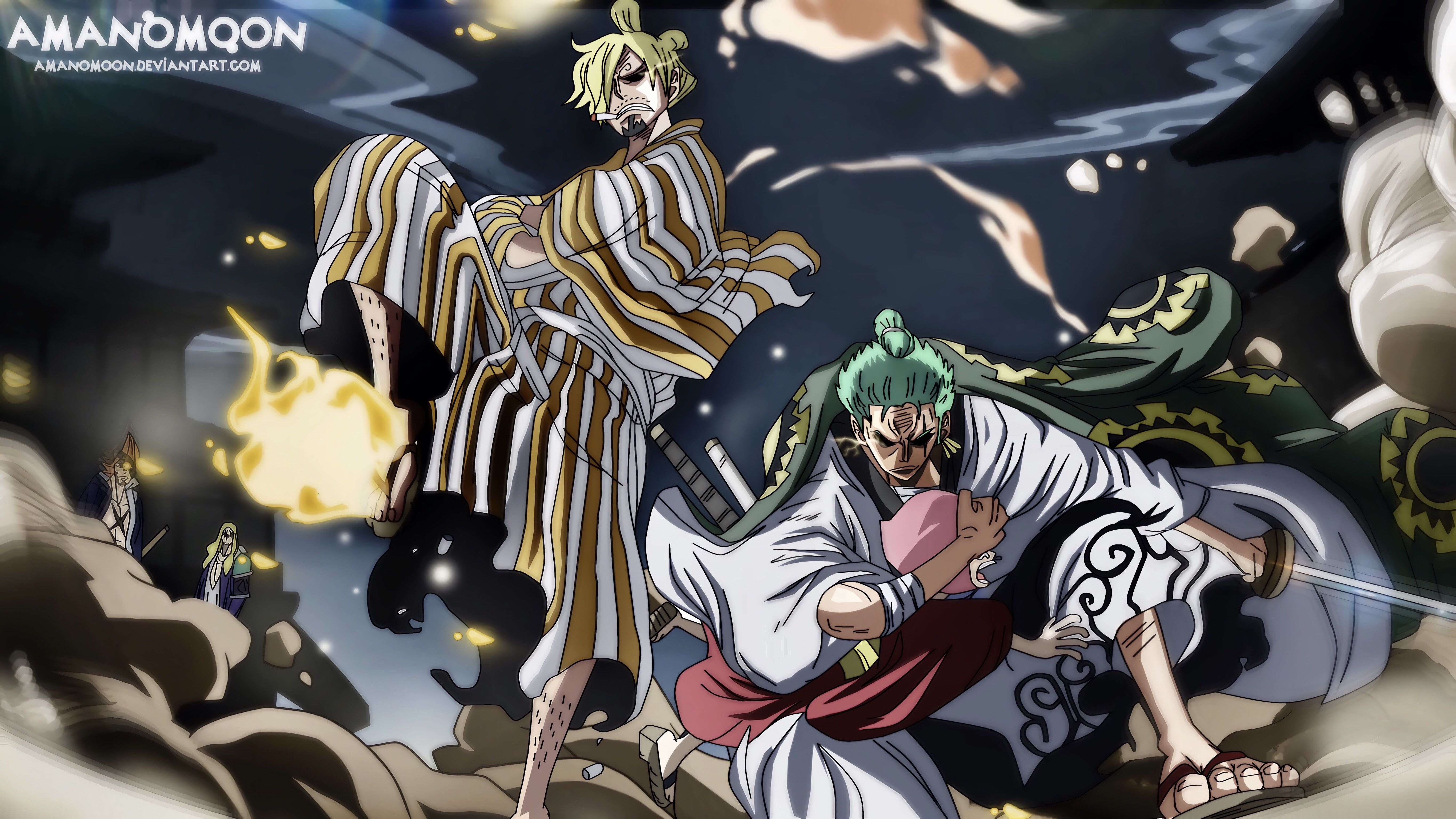5460x3070 Zoro And Sanji Wallpaper