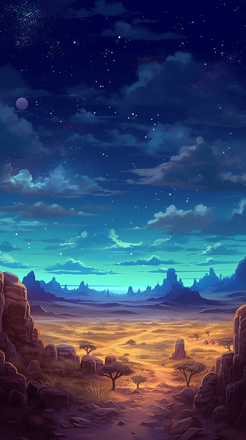 816x1456 Desert Landscapes Manga Wallpaper: Rare Anime Artwork Collections