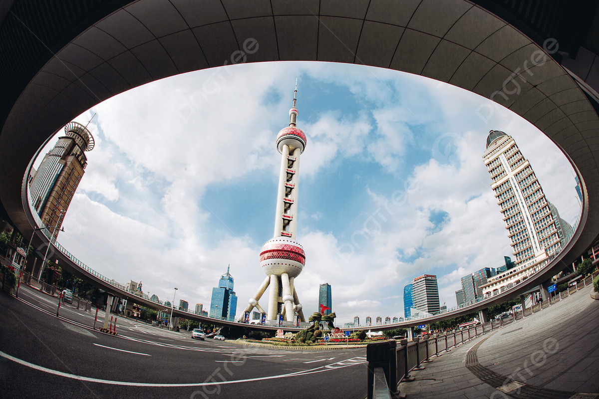 1200x800 Oriental Pearl Under The Fish Eye Background, The Oriental Pearl, Fisheye, Fisheye Photography Background Image And Wallpaper for Free Download