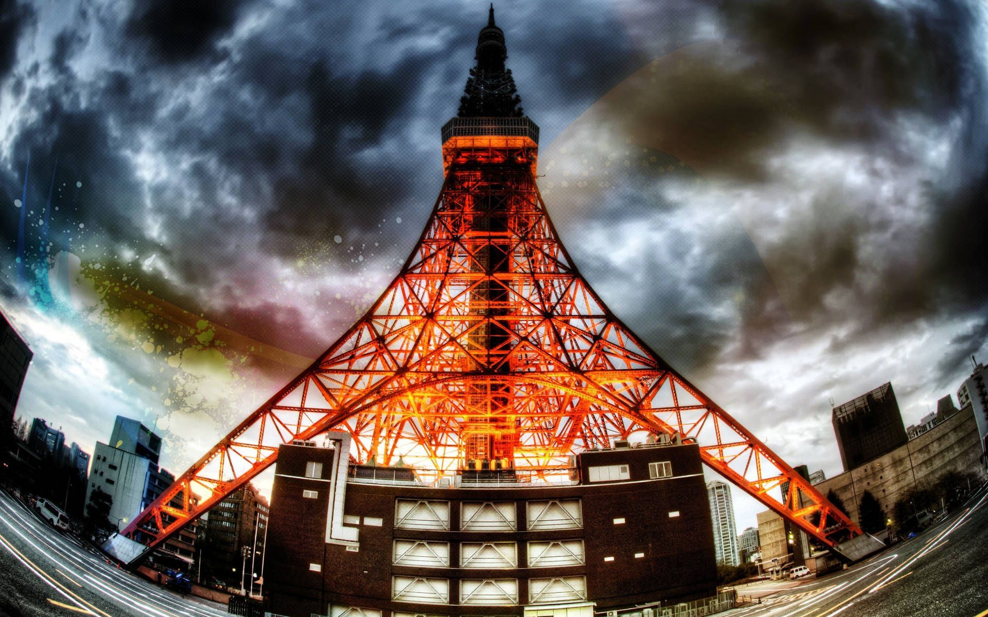 1920x1200 Download Fish Eye Perspective Tokyo Tower Wallpaper