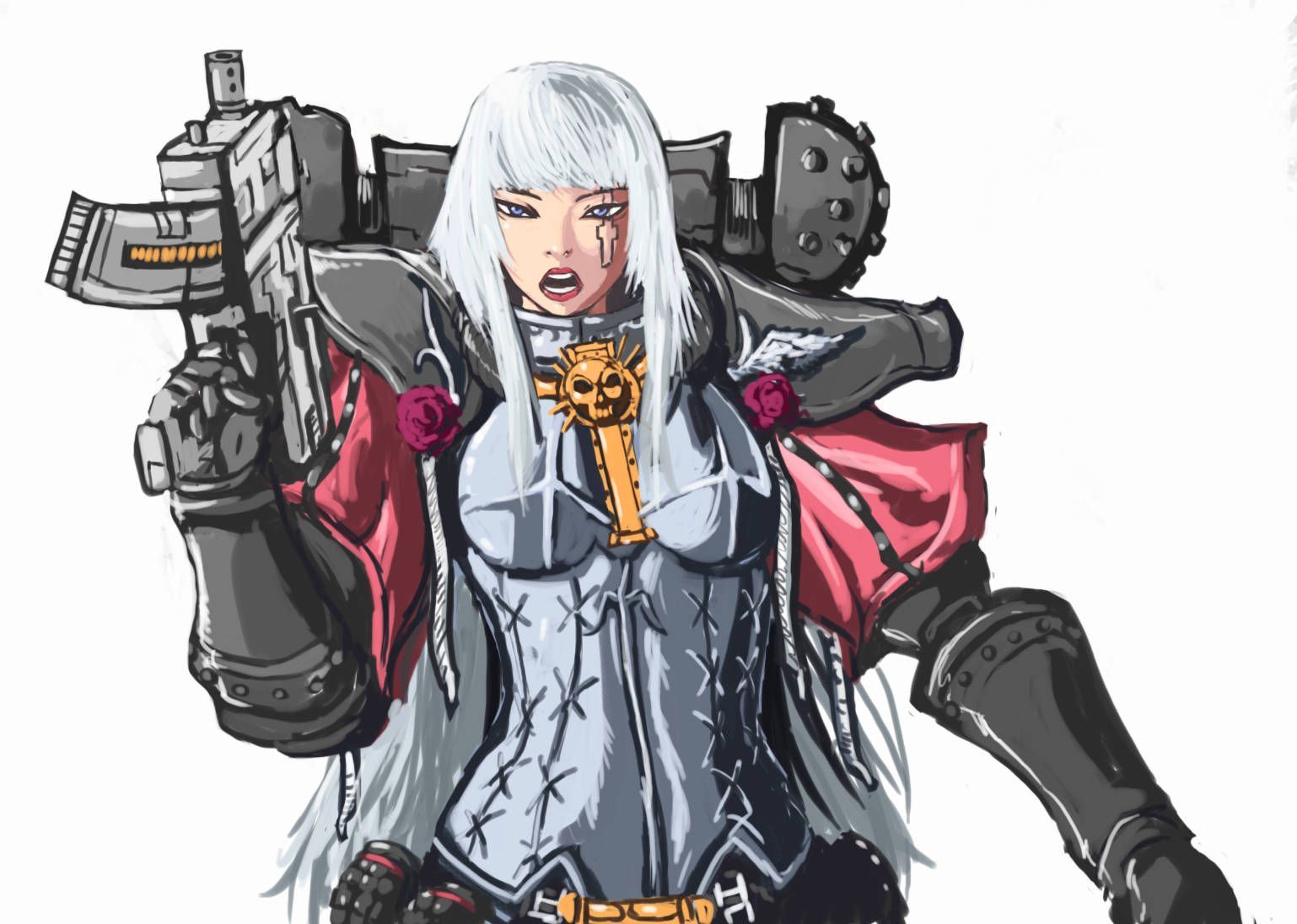 1538x1096 Download Adepta Sororitas Art Warhammer 40K HD Wallpaper