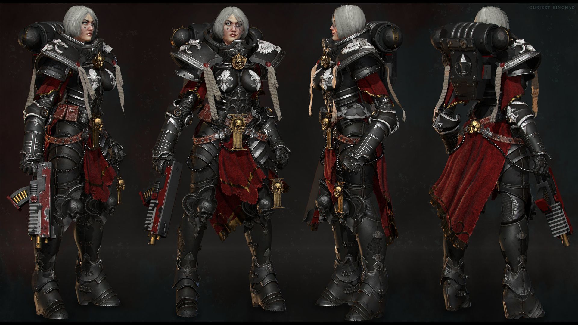 1920x1080 Warhammer CGI, video game art, digital art, Sisters of Battle, Warhammer, Adepta Sororitas, power armorx1080 Wallpaper
