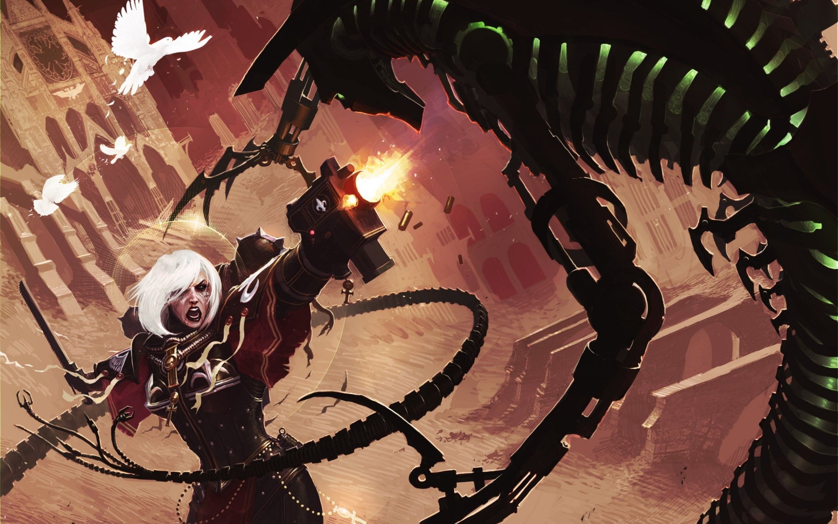 2880x1800 Warhammer 40 #futuristic #artwork #aliens Adepta Sororitas #robot fantasy art K #wallpaper #hdwallpape. Warhammer 40k artwork, Warhammer art, Warhammer 40k